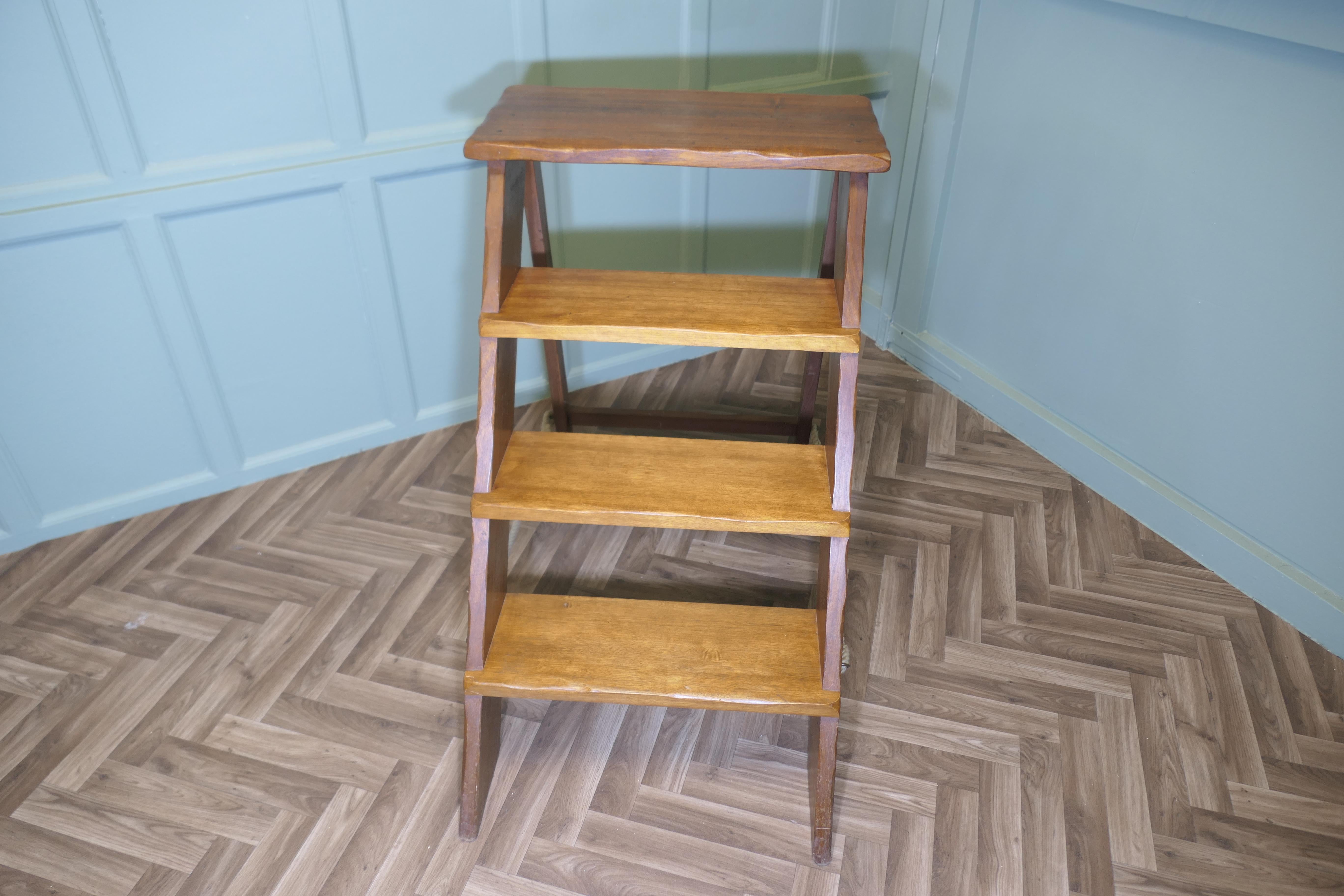 Mid-20th Century Teak Shop Display Unit, Library Steps, Ladder For Sale