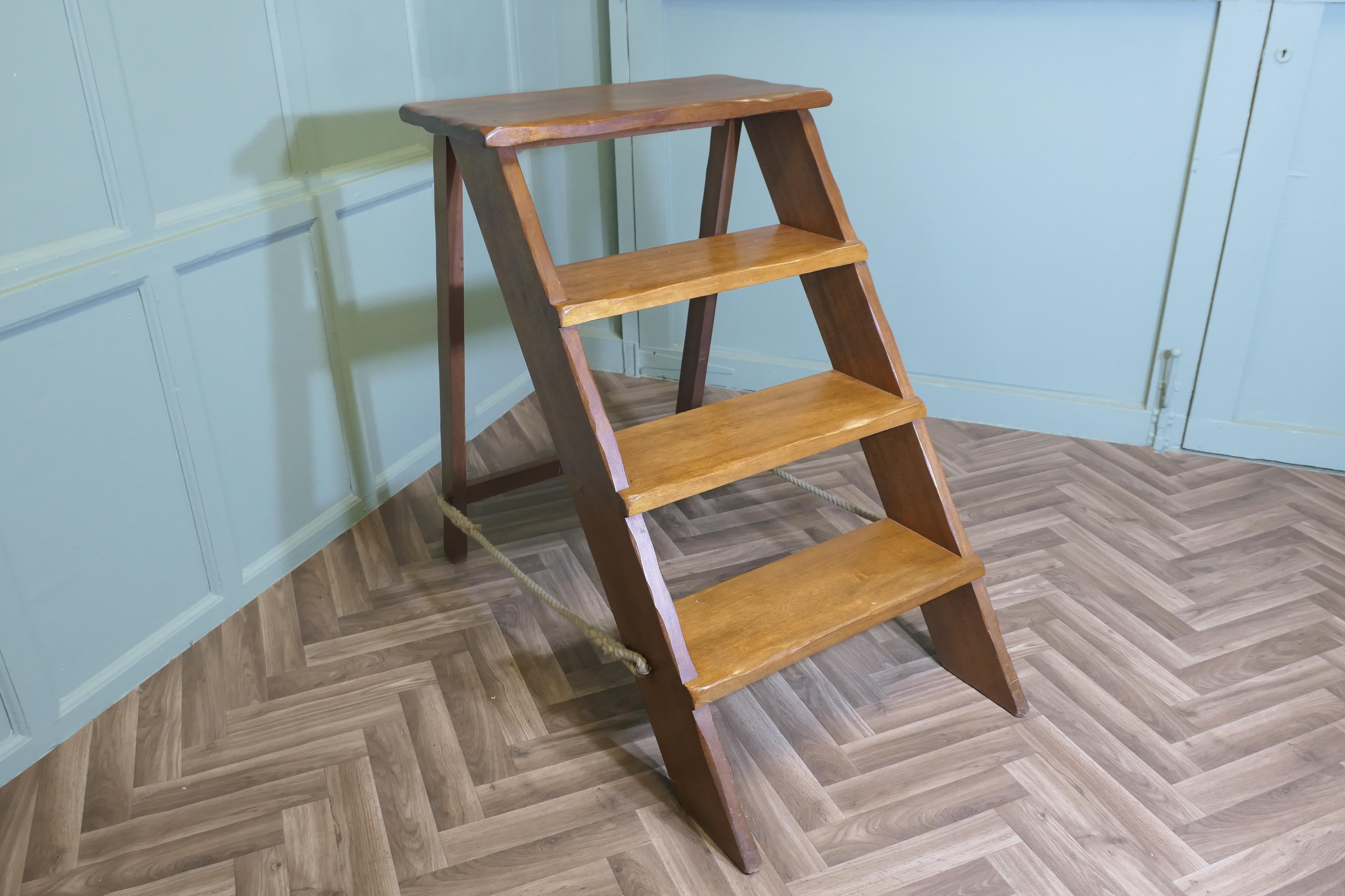 Teak Shop Display Unit, Library Steps, Ladder For Sale 1