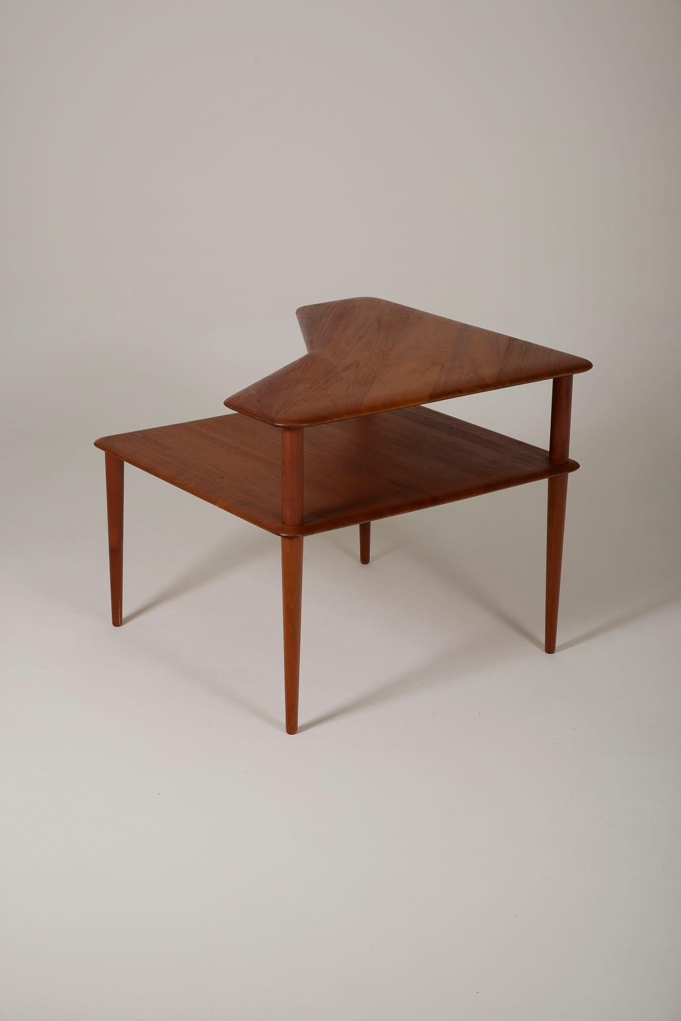 Teak side table by Peter Hvidt & Orla Molgaard-Nielsen For Sale 3