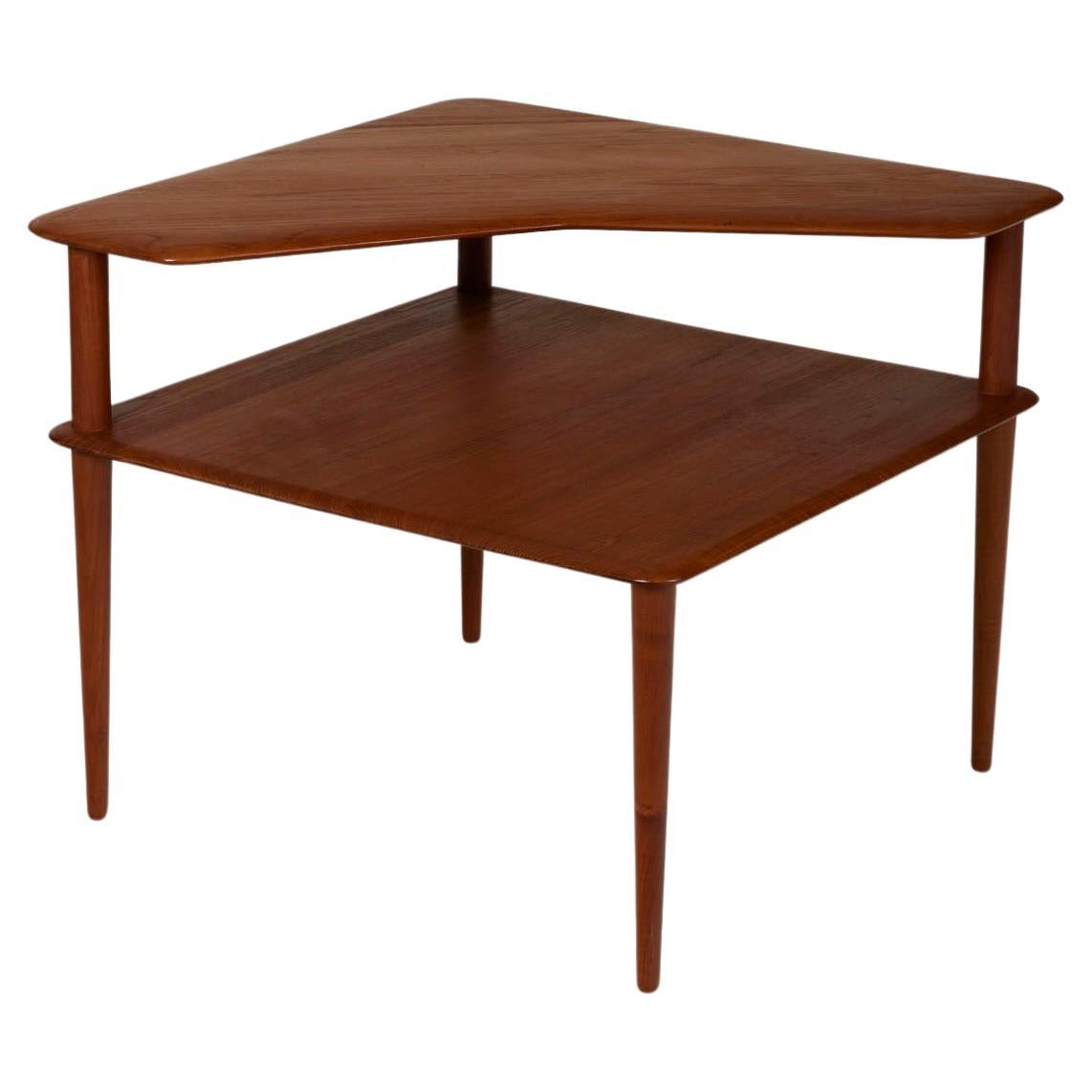 Teak side table by Peter Hvidt & Orla Molgaard-Nielsen For Sale