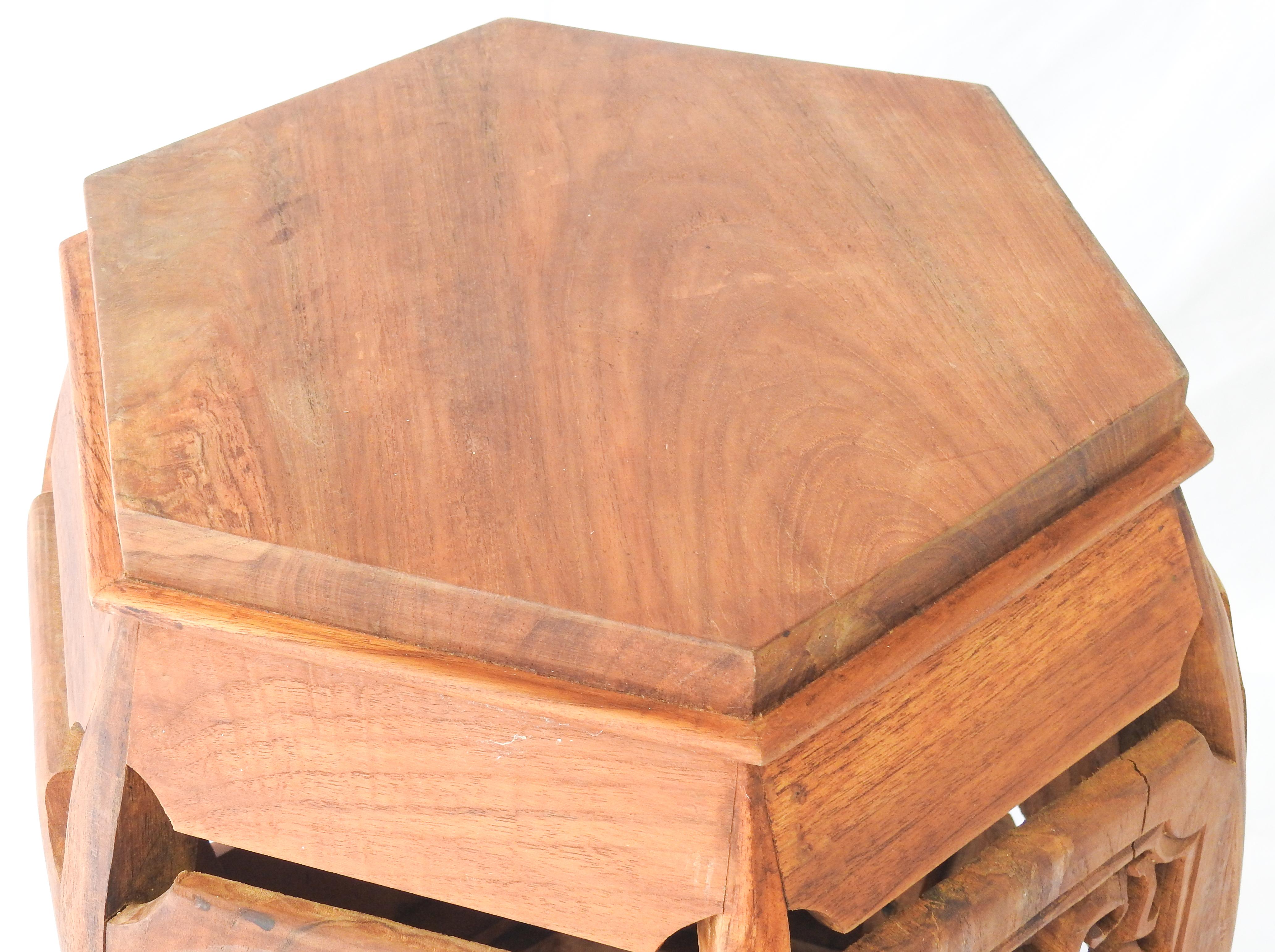 Chinese Teak Side Table For Sale