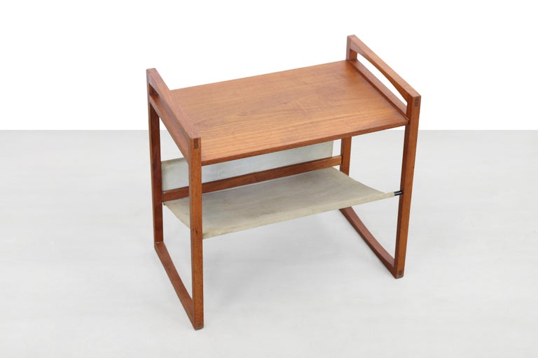 Sika Racks Teak Side Table and Magazine Rack by Henning Wind Hansen for Sika ...