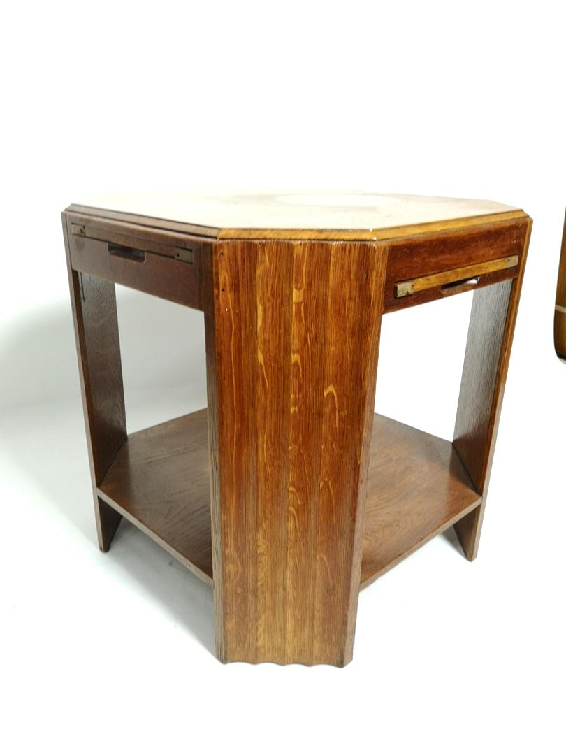 Teak side table with extending tops, 1970s.