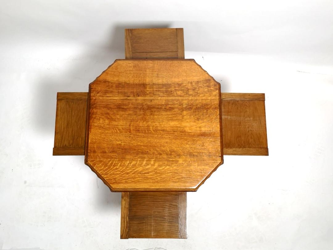 Mid-Century Modern Teak Side Table with Extending Tops, 1970s