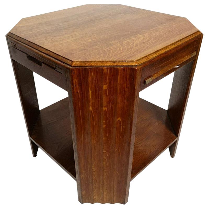 Teak Side Table with Extending Tops, 1970s
