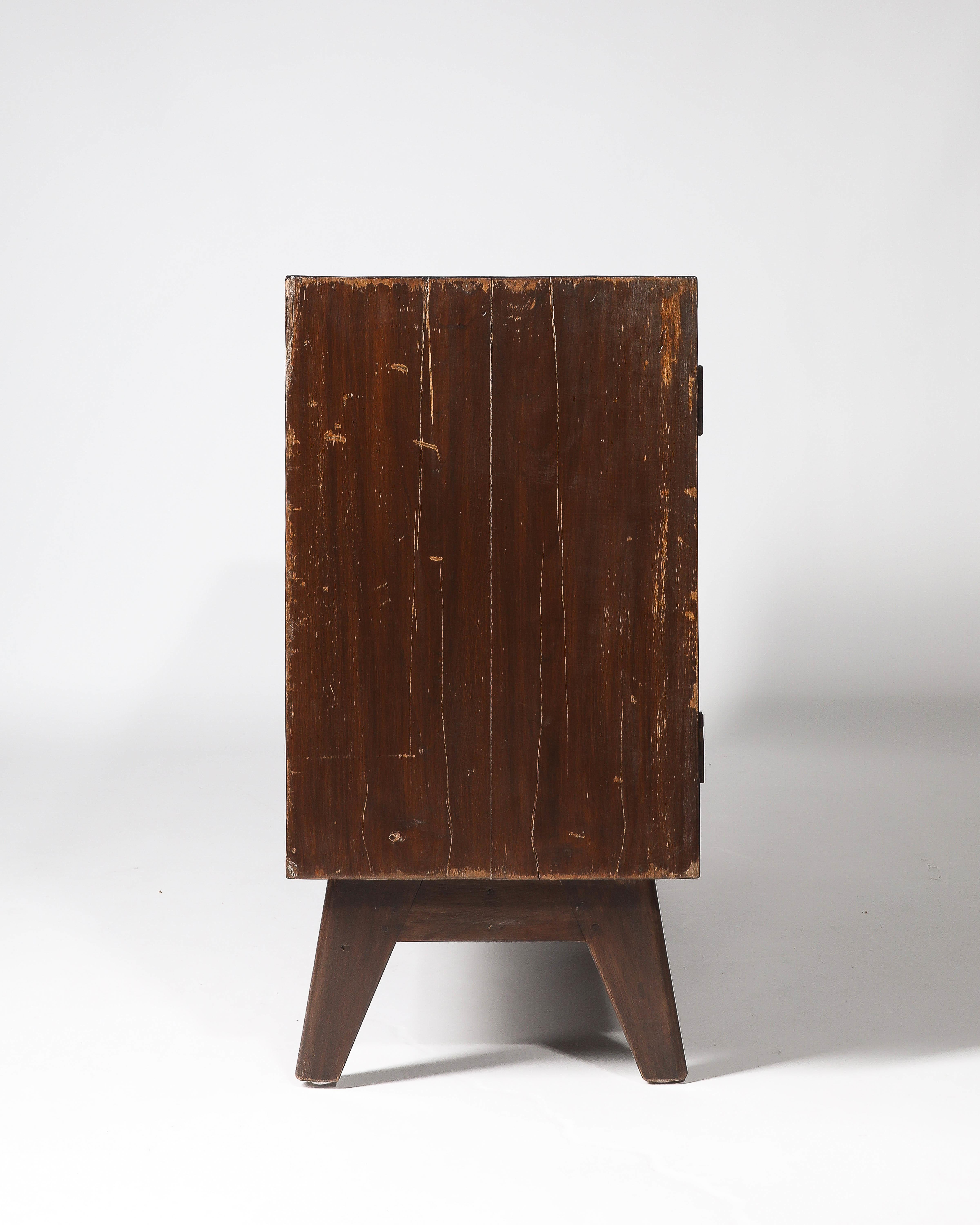 Anrichte aus Teakholz von Pierre Jeanneret für die Verwaltungsbüros in Chandigarh, ca. 1958 im Angebot 3