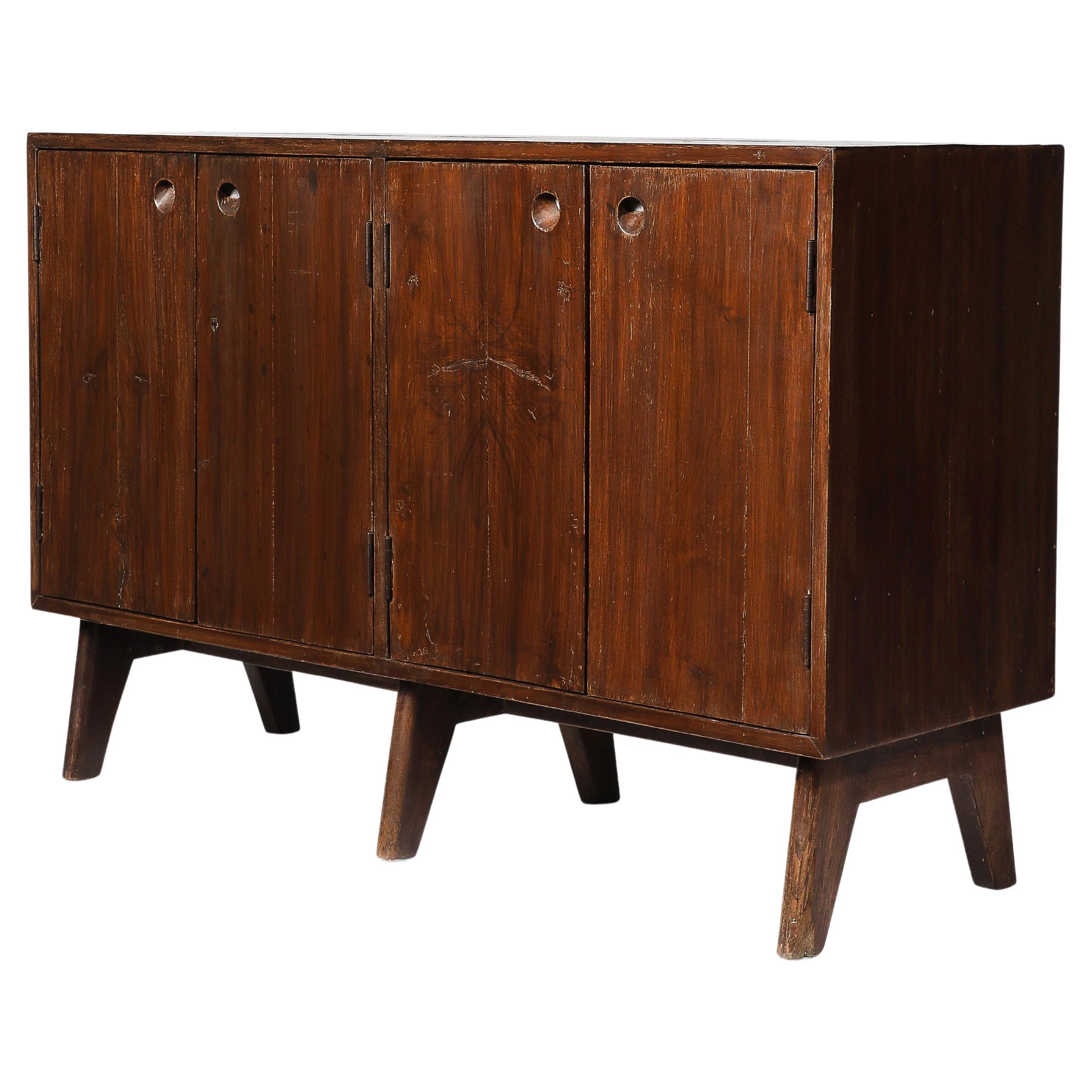 Anrichte aus Teakholz von Pierre Jeanneret für die Verwaltungsbüros in Chandigarh, ca. 1958 im Angebot