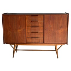 Teak Sideboard Credenza Large Dining Storage Cabinet Danish MCM 1960s