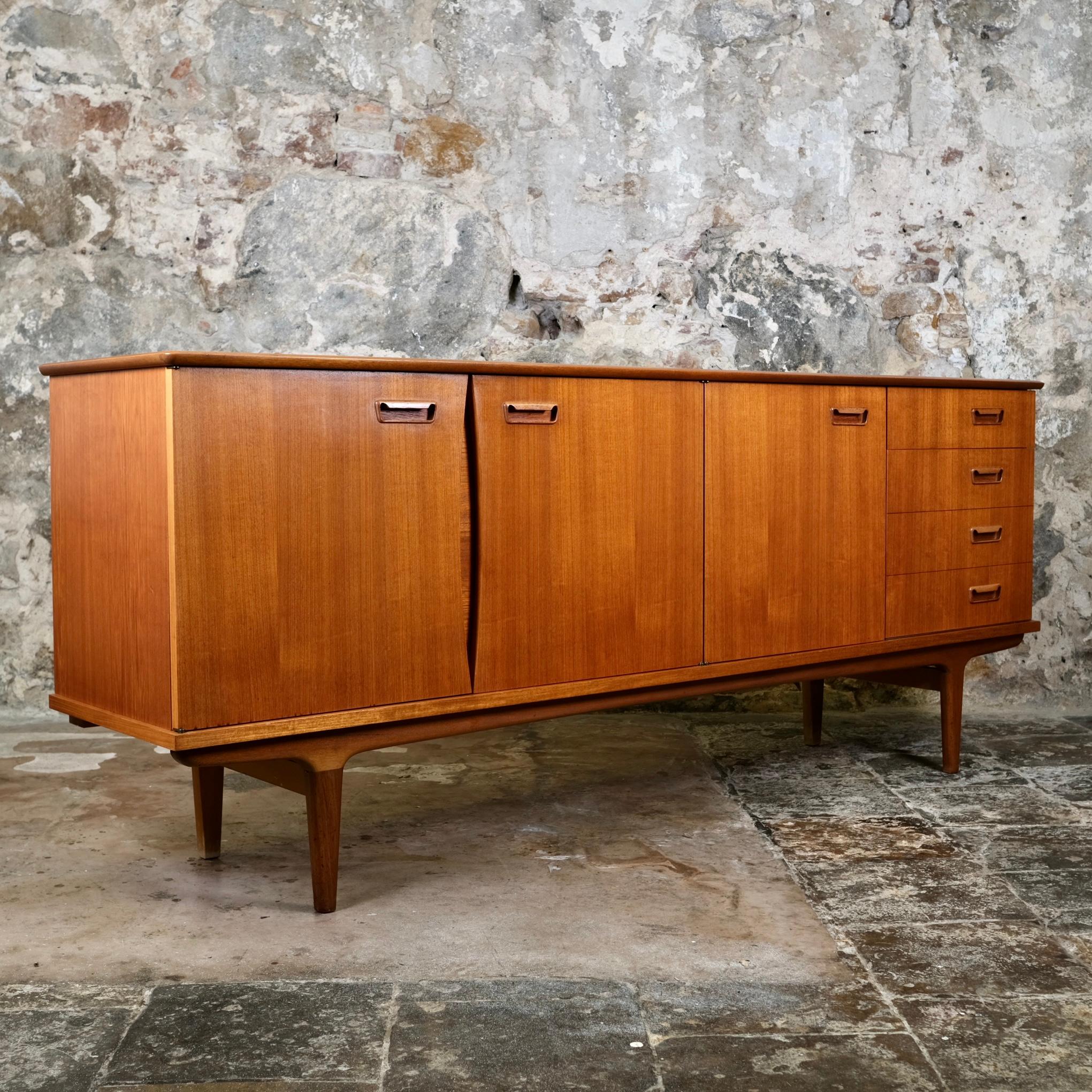 French Teak sideboard designed by Ib Kofod-Larsen for LB editions, France, 1966