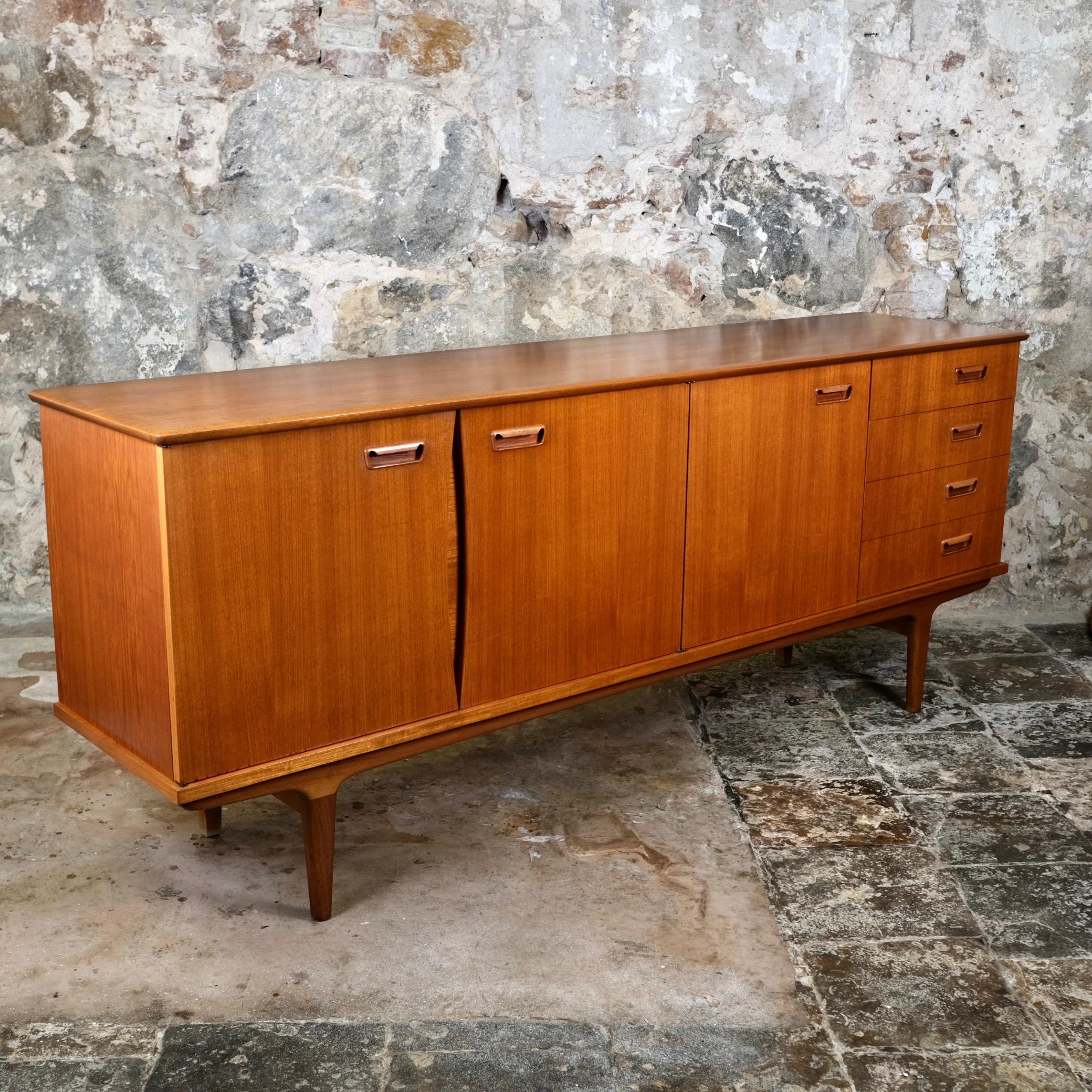 Teak sideboard designed by Ib Kofod-Larsen for LB editions, France, 1966 In Good Condition In Lyon, FR