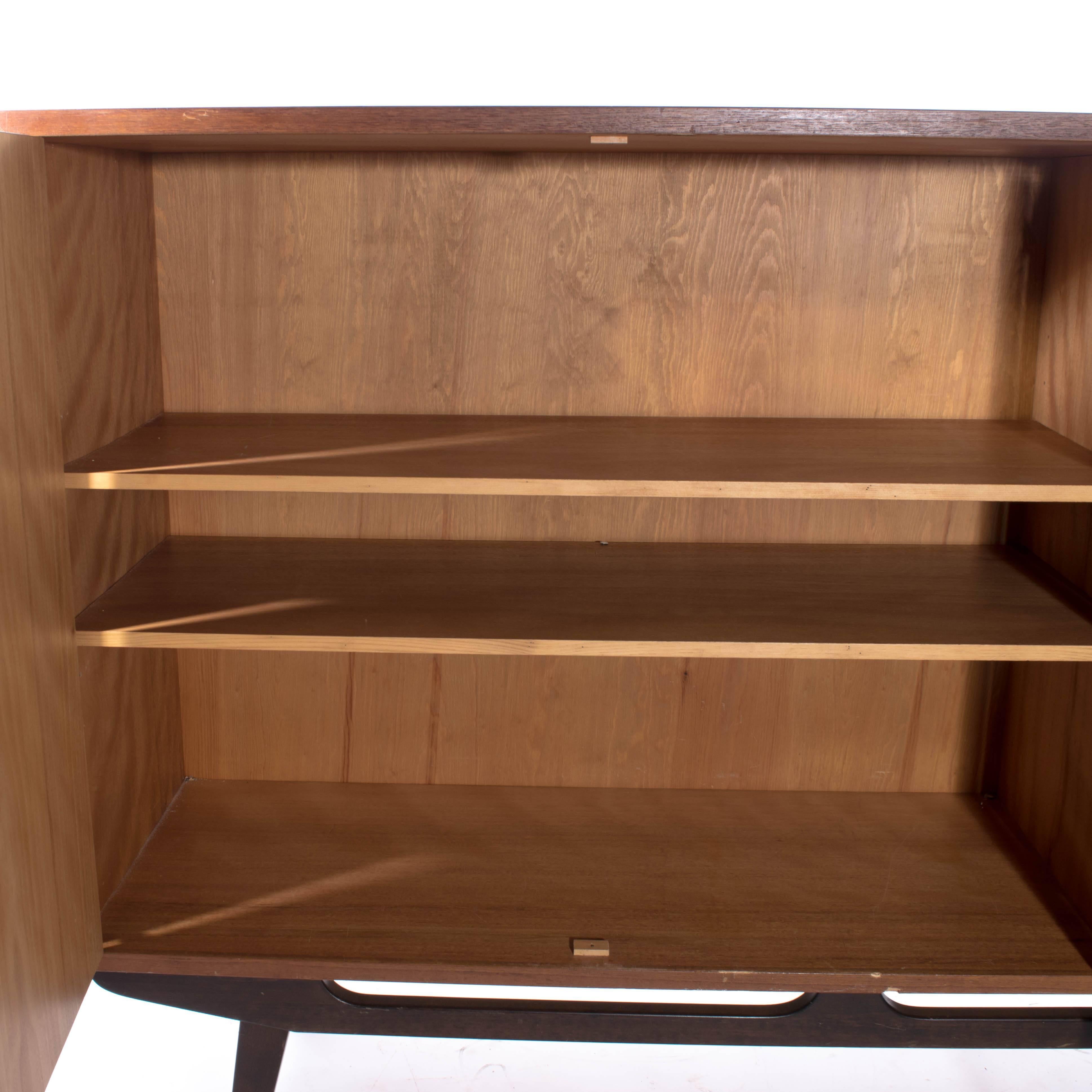 Teak Sideboard in Unique Design and Stunning Drawers from Sweden, 1950s In Good Condition In Singapore, SG