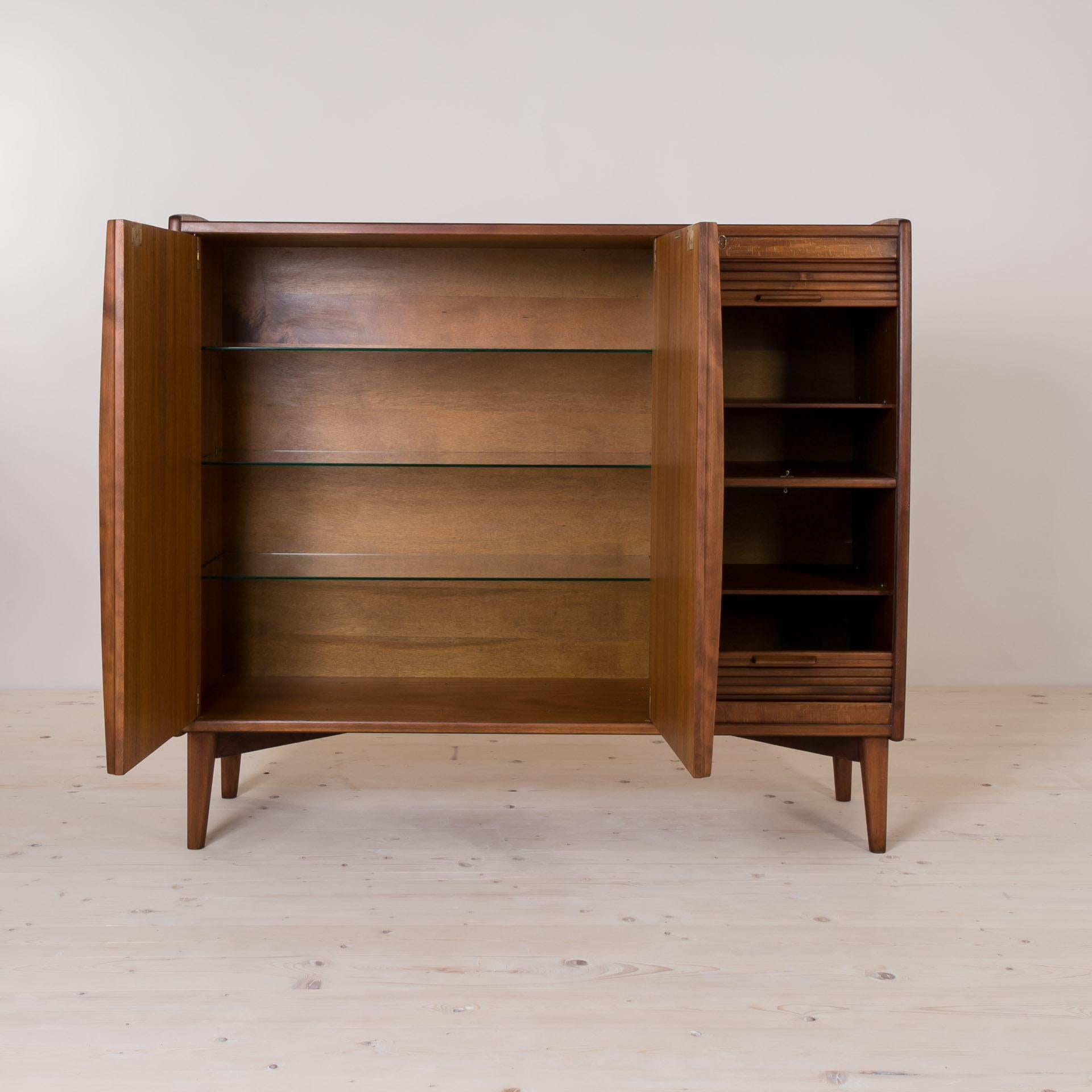 Mid-20th Century Teak Sideboard or Bar Cabinet by Alfred Sand for FLEKKEFJORD, Norway, 1960s