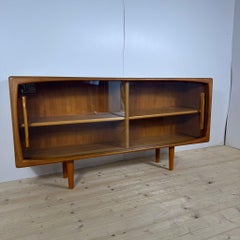 Teak sideboard with glass doors, Denmark, 1960s