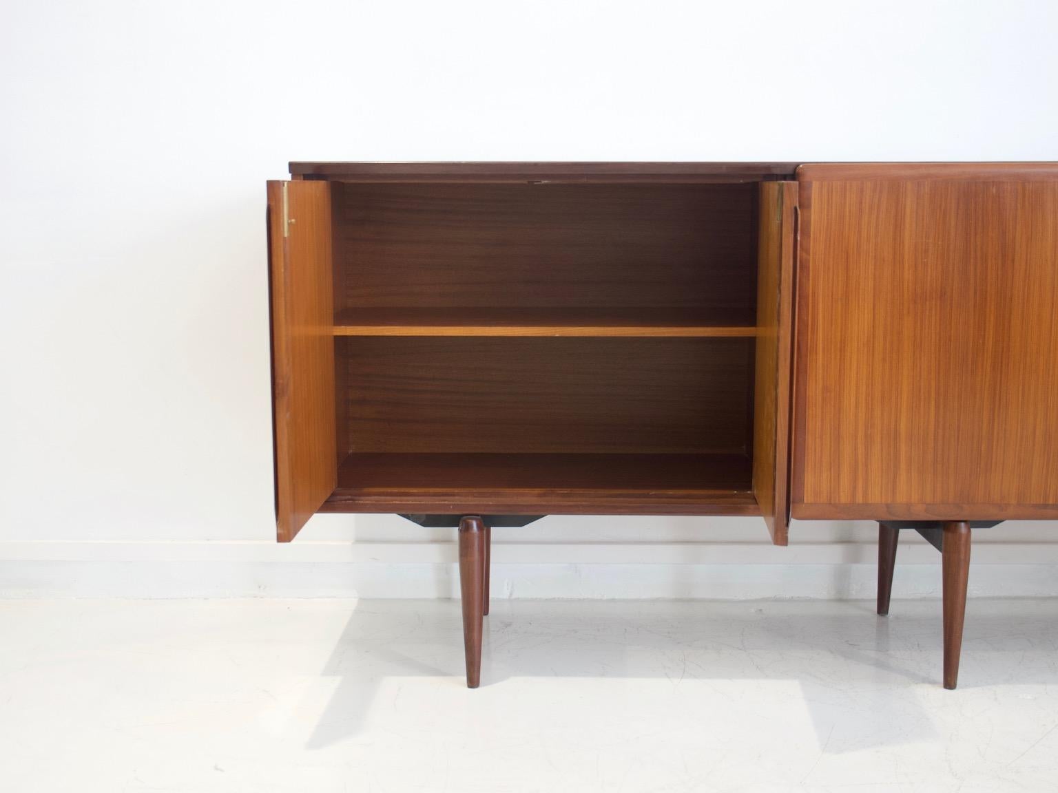 Italian Teak Sideboard with Sliding Doors and Drawers by Amma