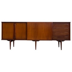 Vintage Teak Sideboard with Sliding Doors and Drawers by Amma