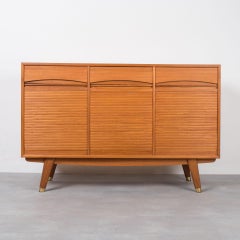 Teak Sideboard with tambour doors, Norway, 1960s