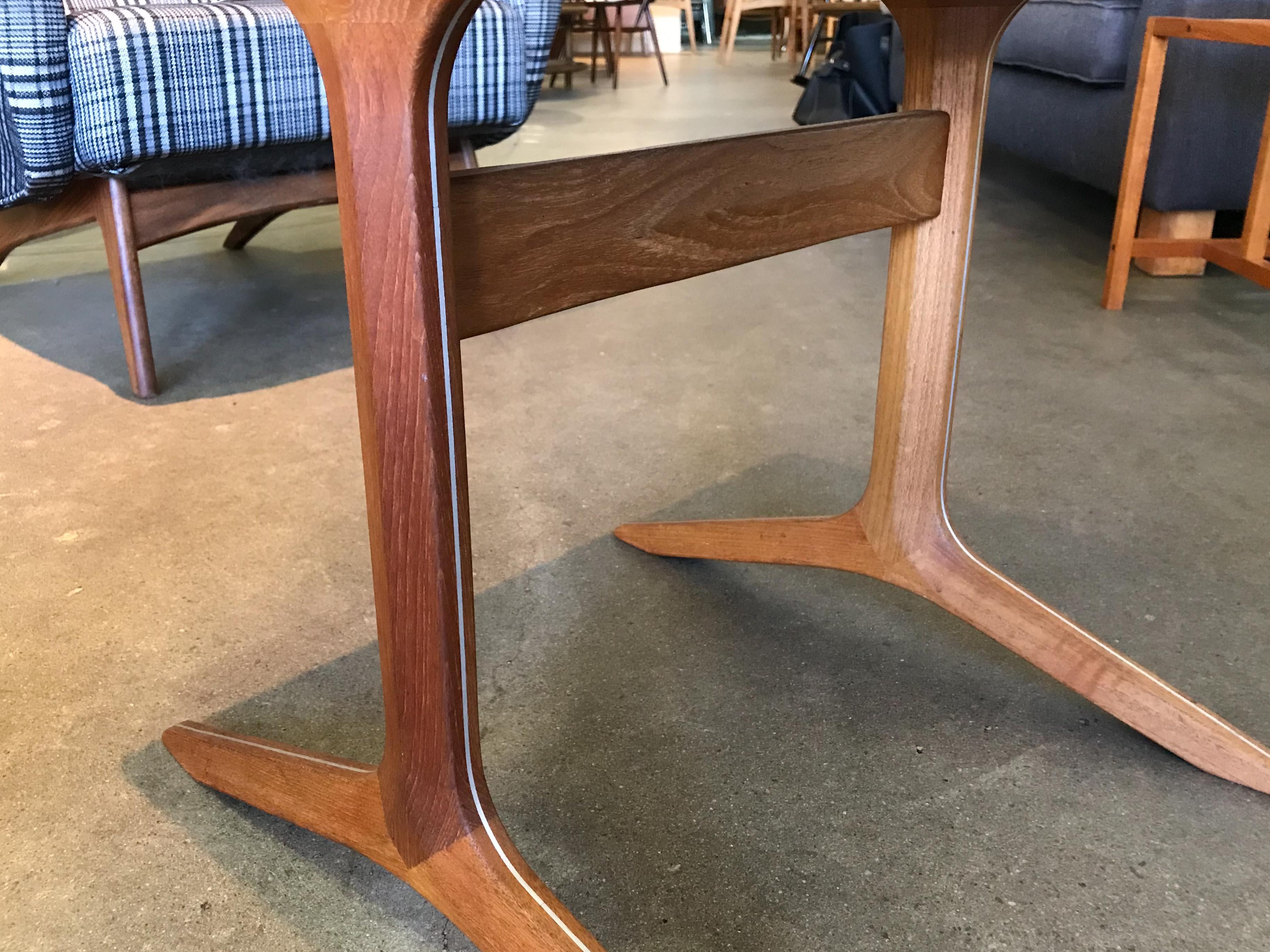 Teak Silver Line Table by Hvidt & Mølgaard-Nielsen In Good Condition For Sale In Vancouver, BC