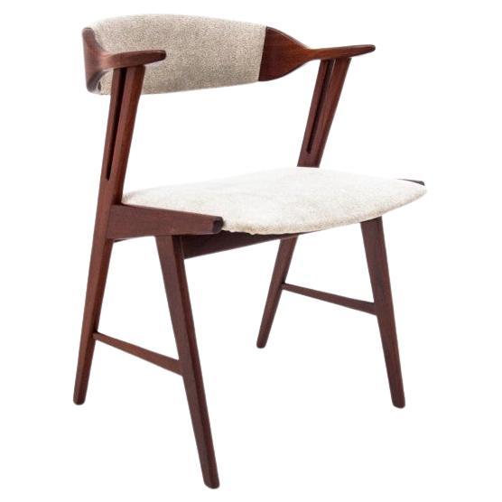 Sedia singola in teak, Danimarca, Design danese degli anni '60. Dopo la ristrutturazione.