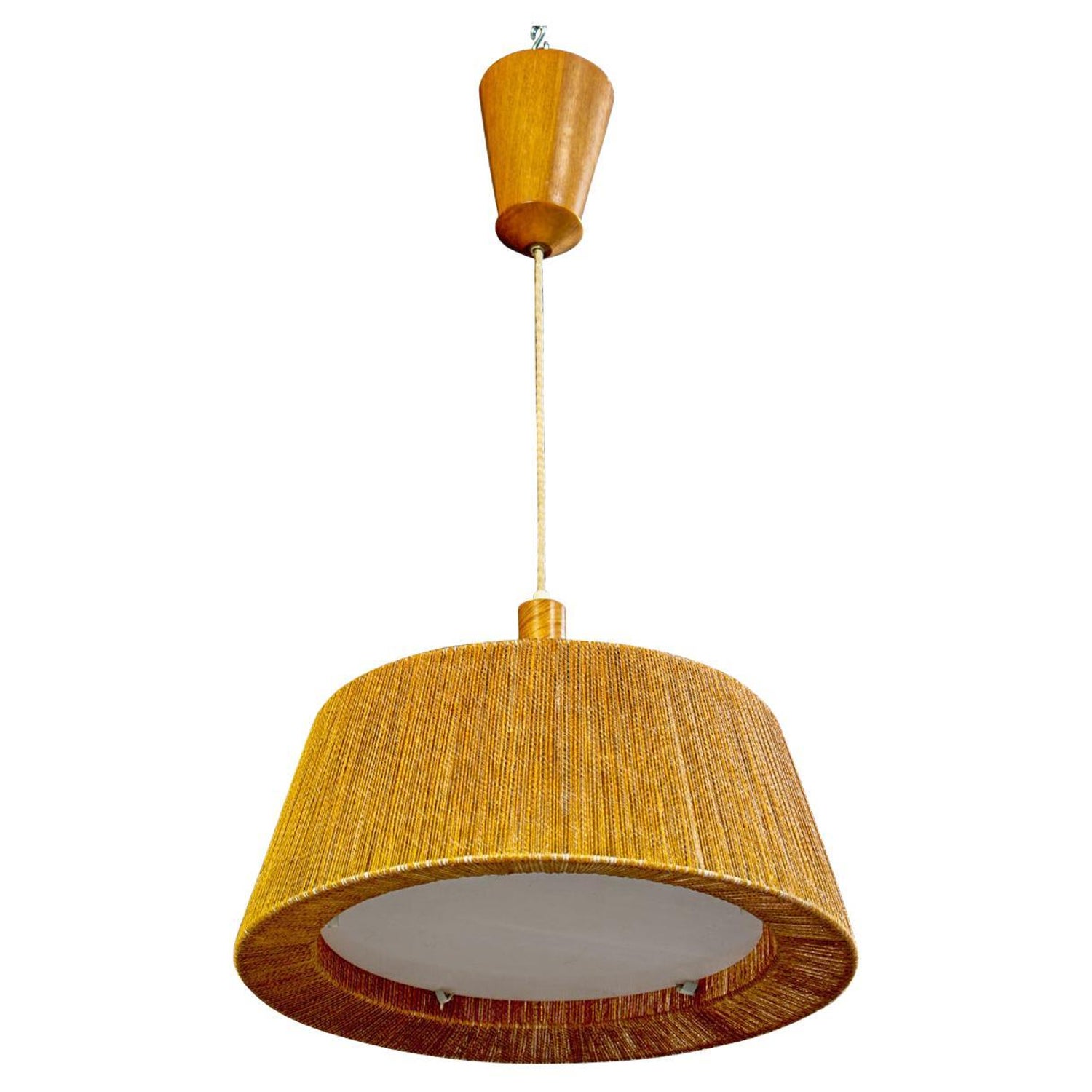 Teak + Sisal Pendant Lamp by Temde For Sale at 1stDibs | sisal pendant light