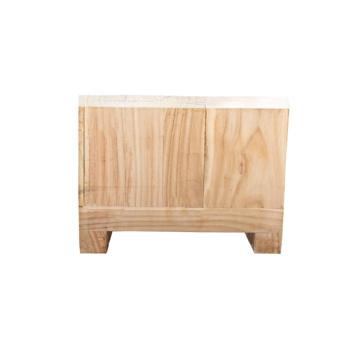 Teak Slab Chair

Solid teak slabs are trimmed and shaped to create a very rudimentary, low slung chair. As each piece is unique, they will vary in grain and tone while remaining consistent in design. 

Dimensions: 32