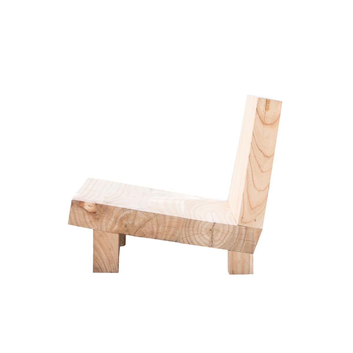 Teak Slab Chair Tallado en venta