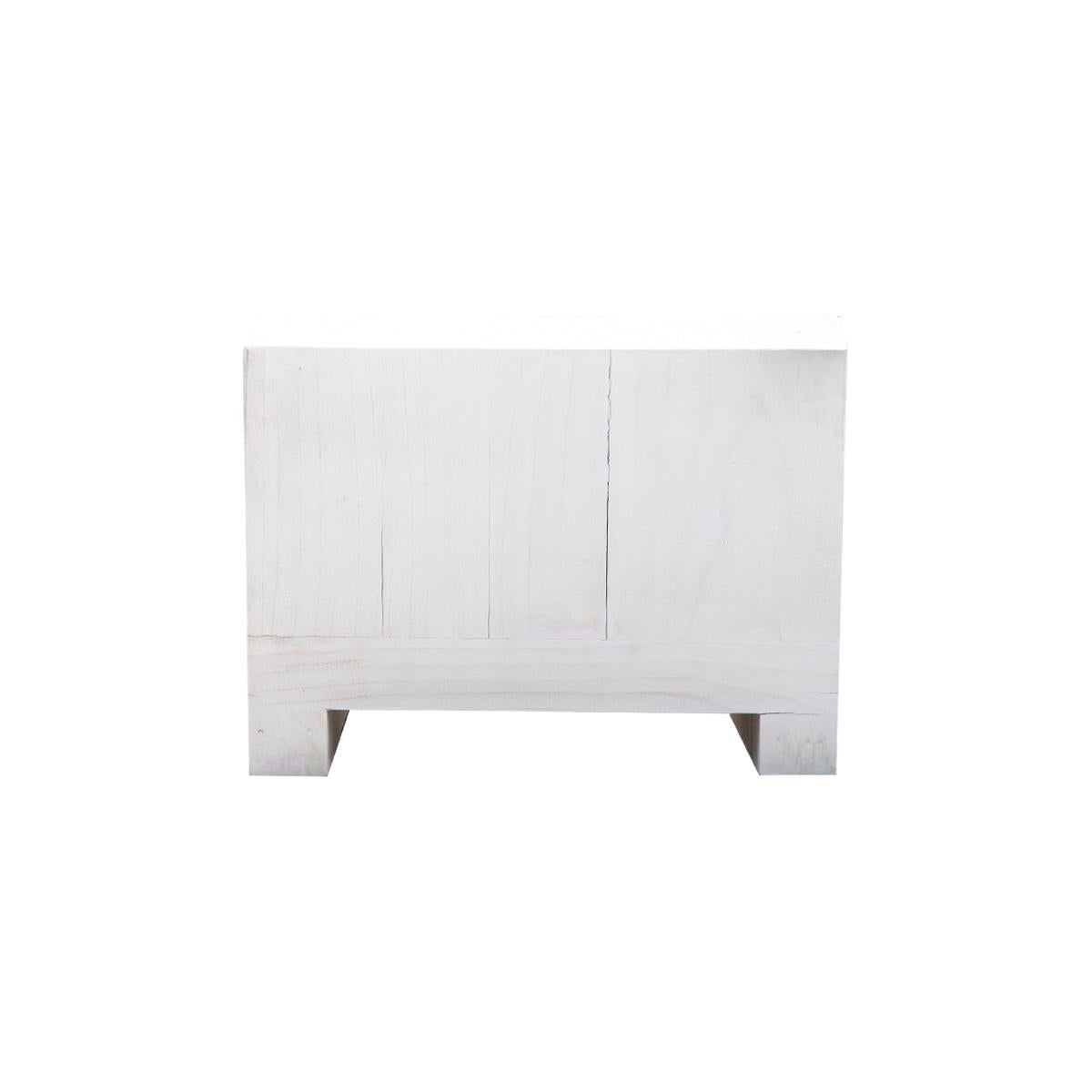Anglo-giapponese Sedia Slab in teak - imbiancata in vendita