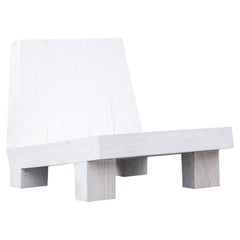 Teak Slab Chair - Whitewashed