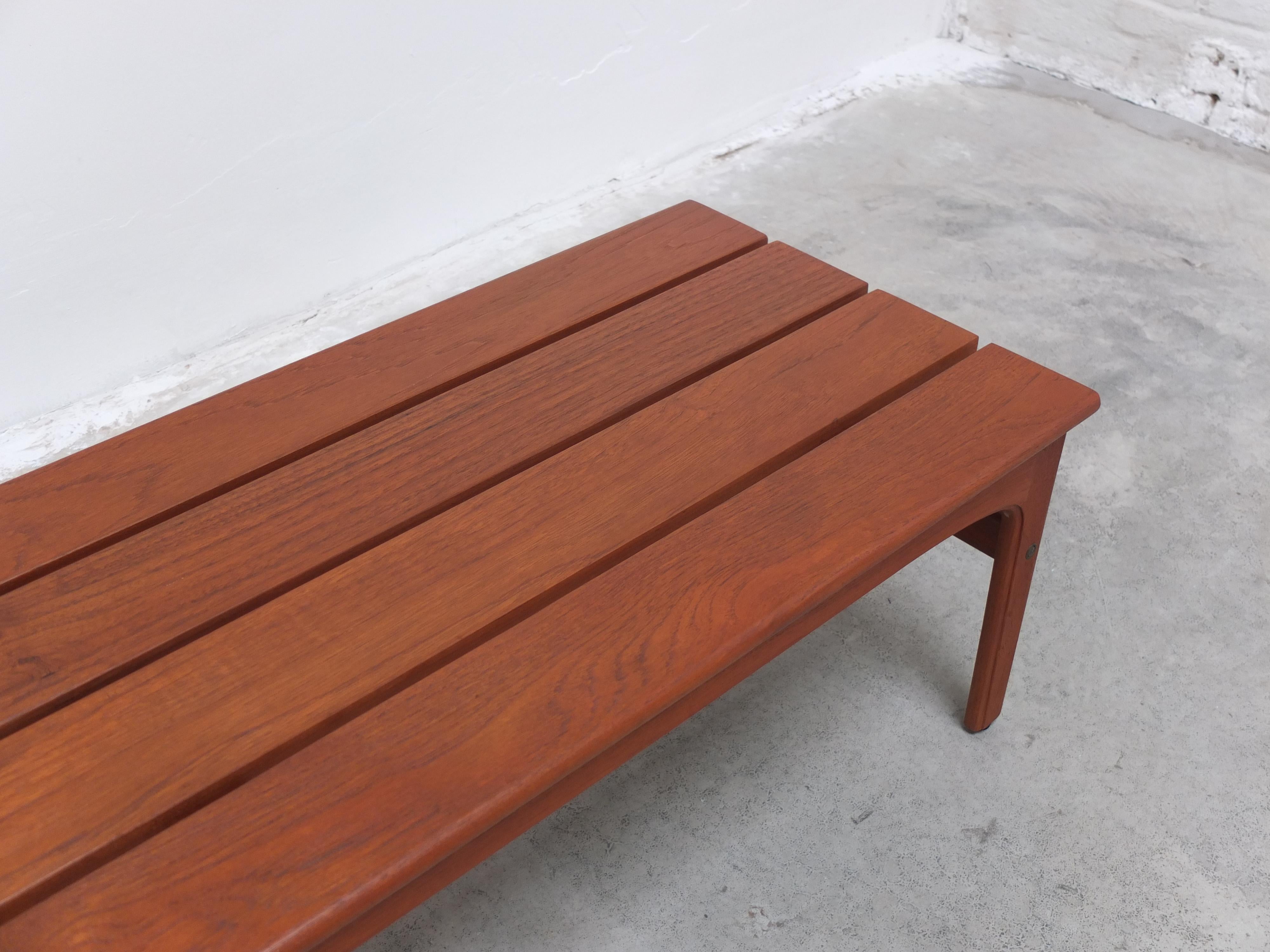 Teak Slatted Bench or Coffee Table by Yngvar Sandström for AB Sëffle, 1960s For Sale 5