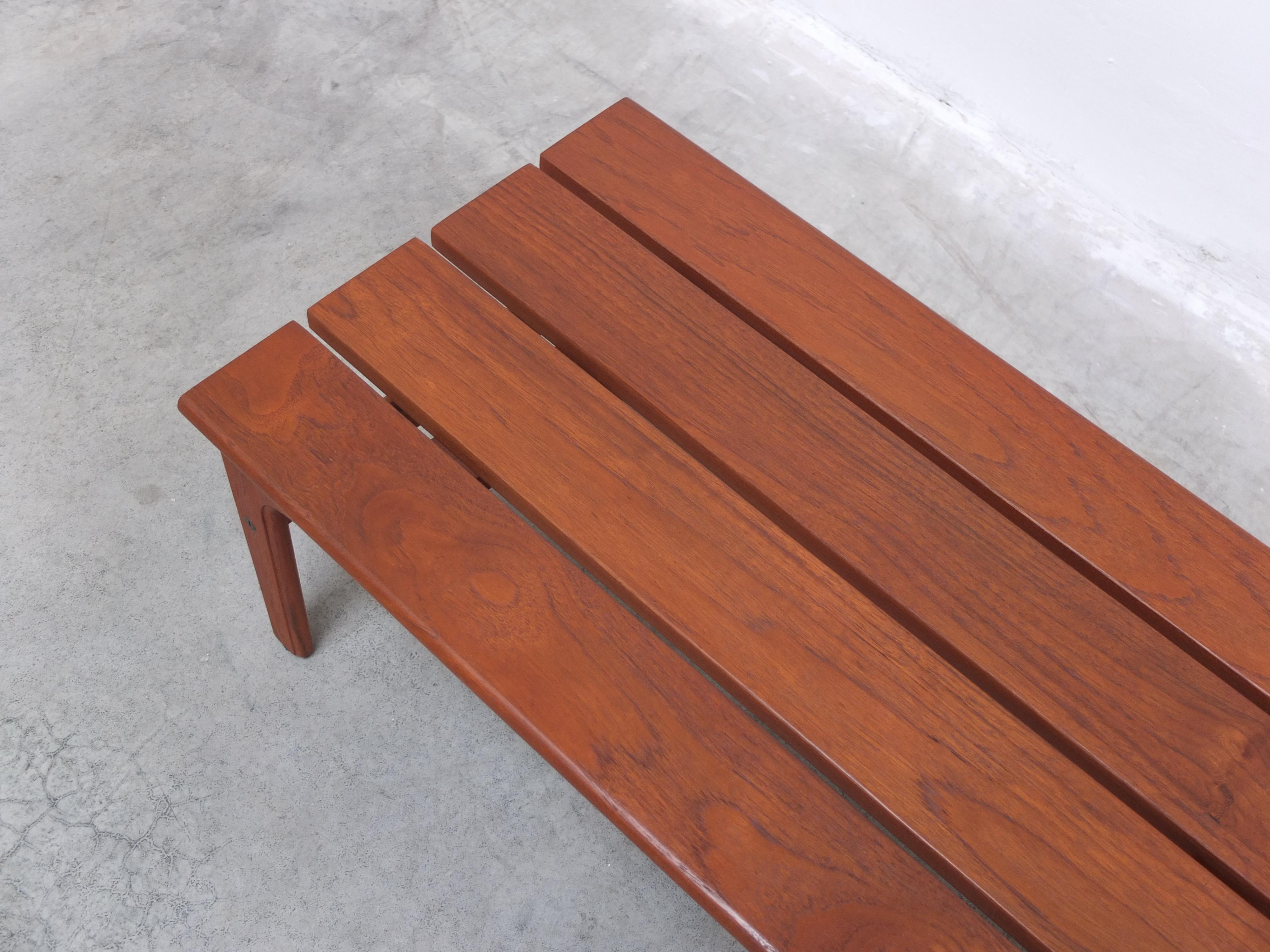 Teak Slatted Bench or Coffee Table by Yngvar Sandström for AB Sëffle, 1960s For Sale 6