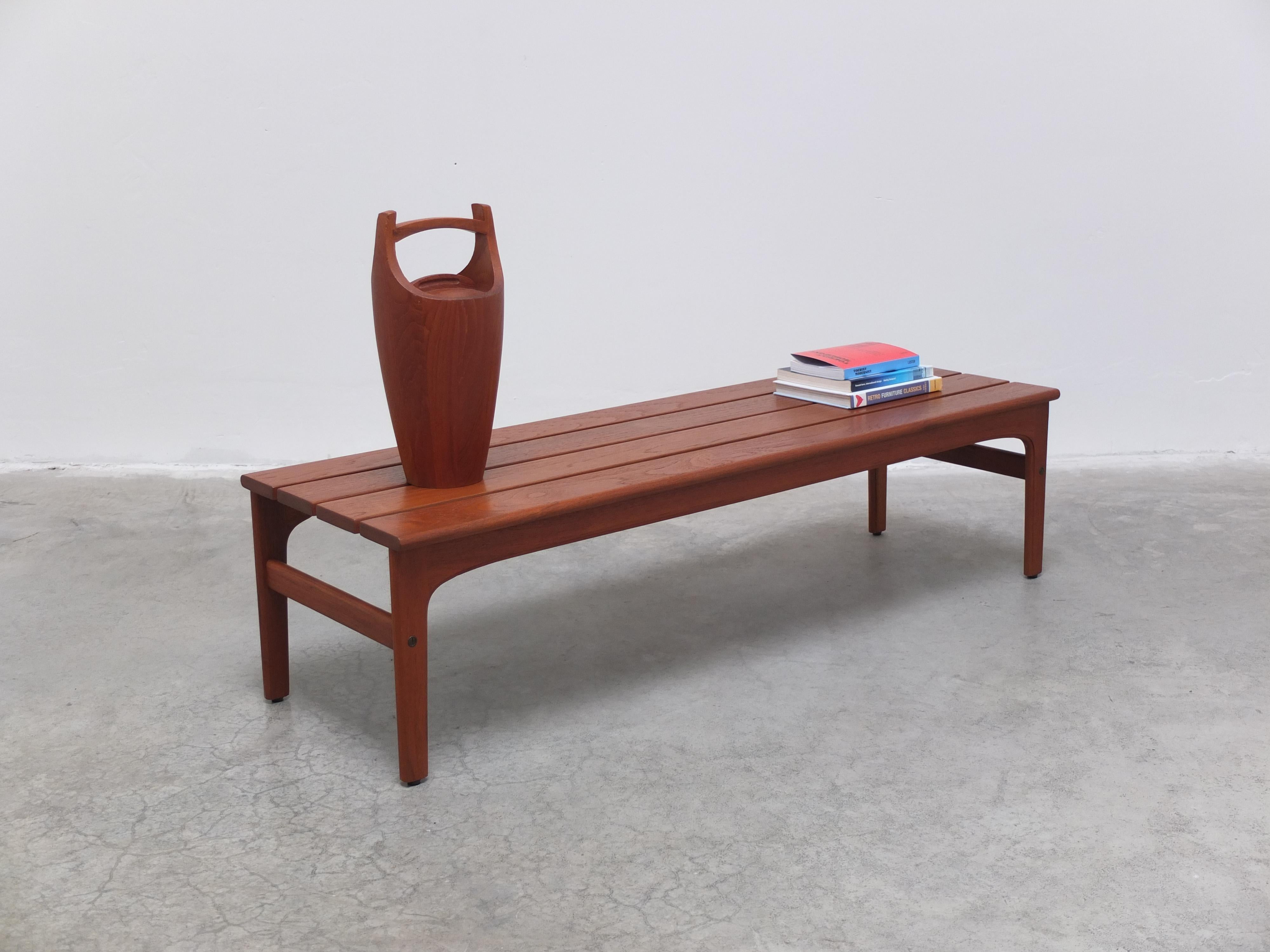 Teak Slatted Bench or Coffee Table by Yngvar Sandström for AB Sëffle, 1960s For Sale 8