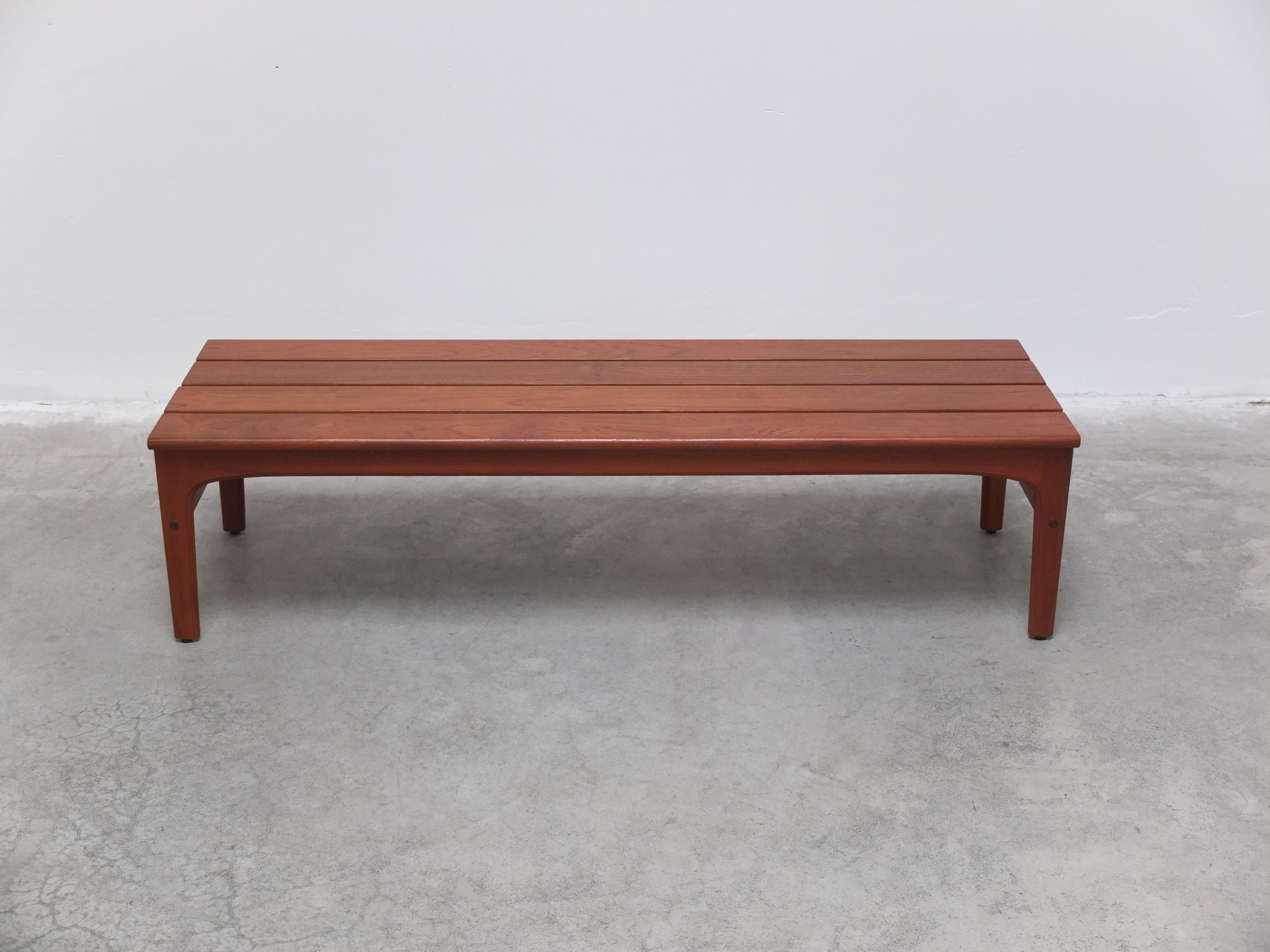 Scandinavian Modern Teak Slatted Bench or Coffee Table by Yngvar Sandström for AB Sëffle, 1960s For Sale