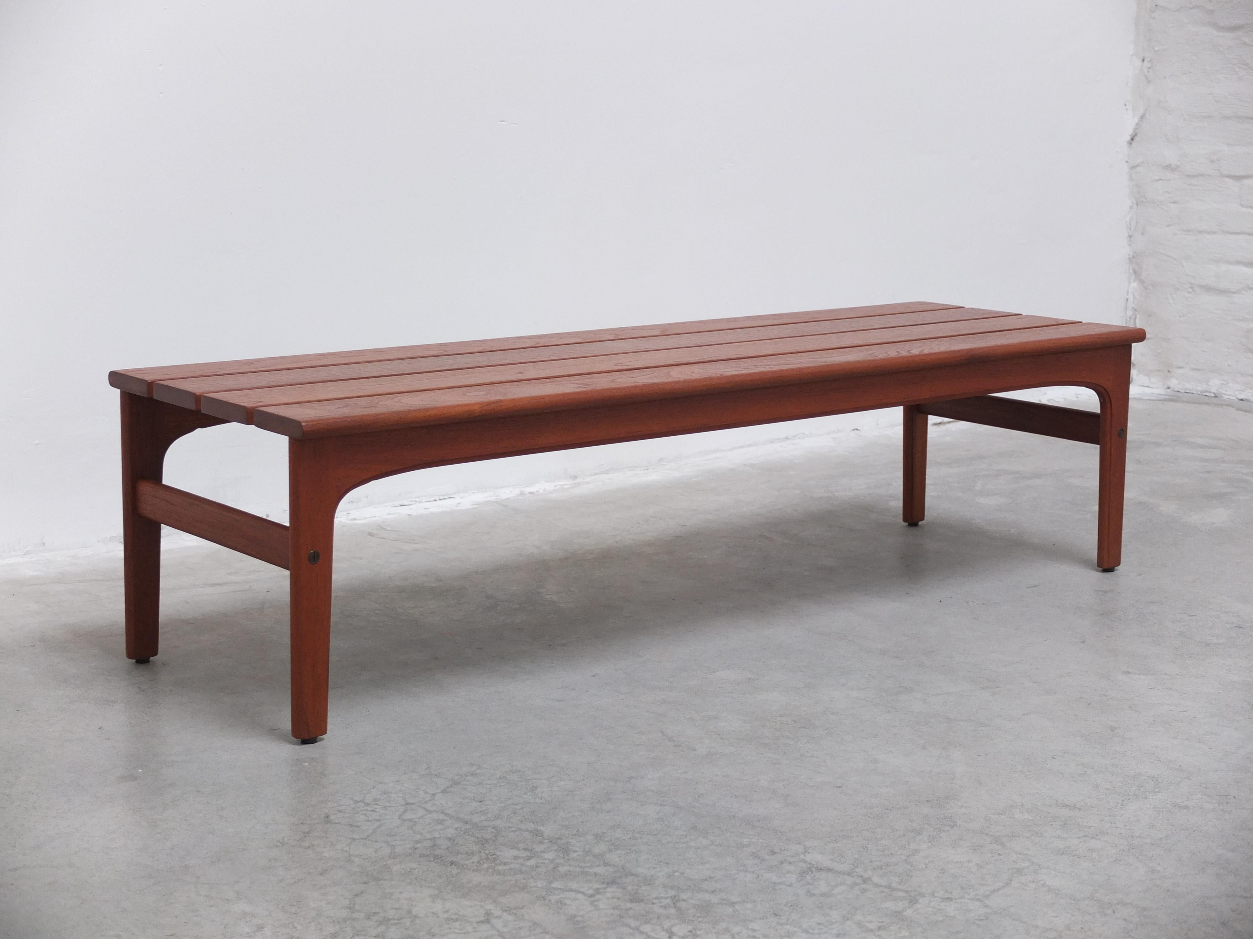 20th Century Teak Slatted Bench or Coffee Table by Yngvar Sandström for AB Sëffle, 1960s For Sale