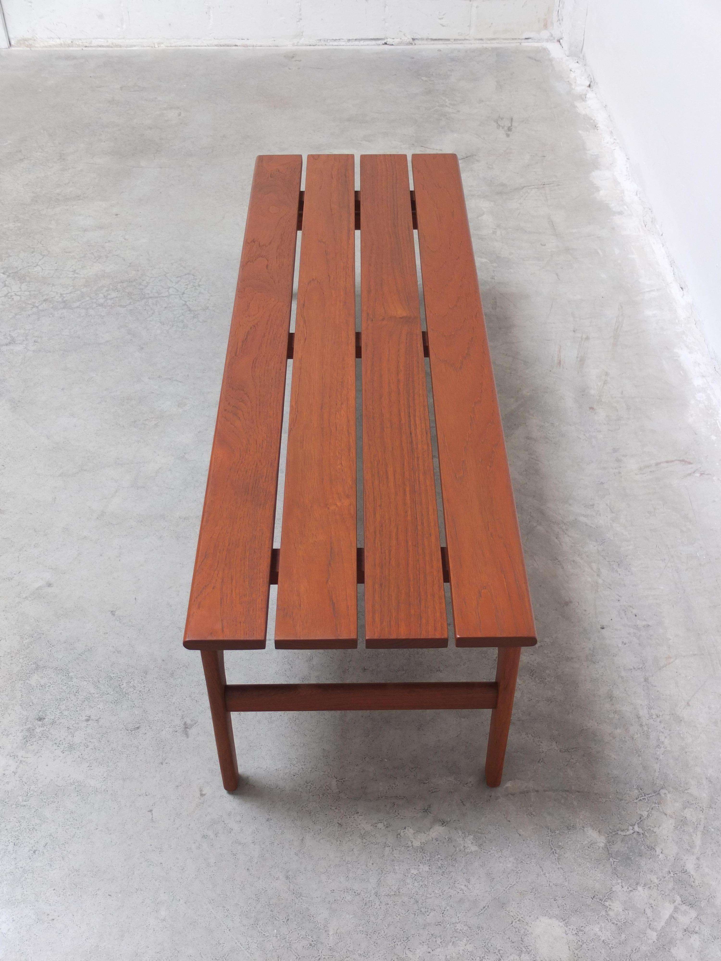 Teak Slatted Bench or Coffee Table by Yngvar Sandström for AB Sëffle, 1960s For Sale 2