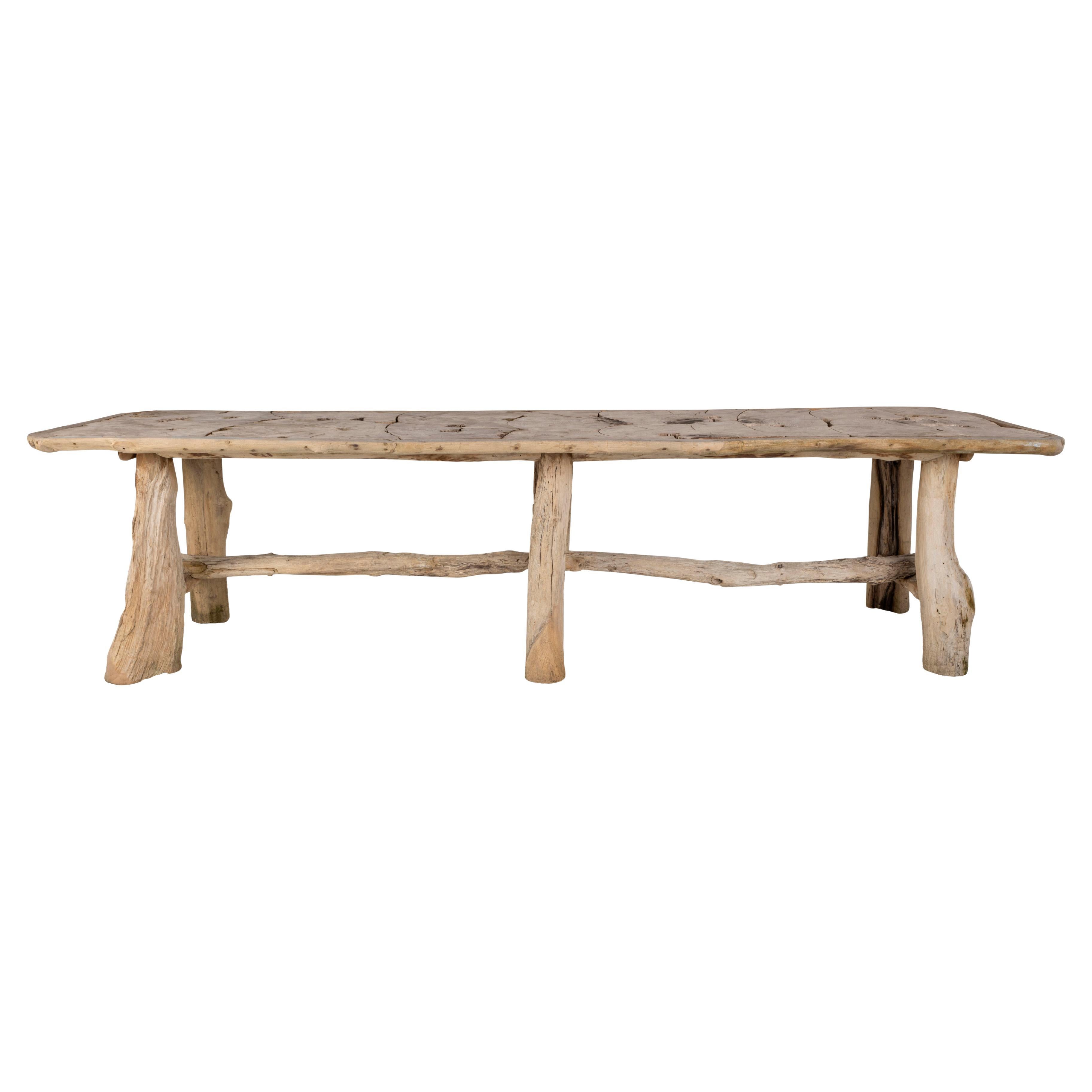Teak Slice Outdoor Dining Table  For Sale
