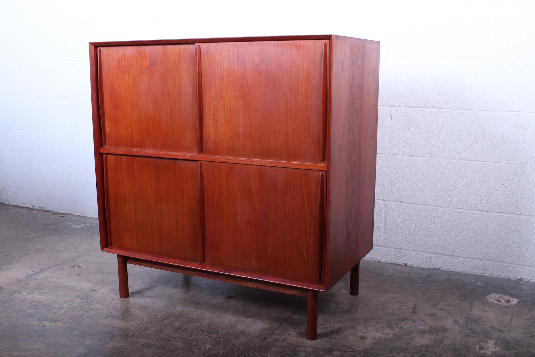 Teak Sliding Door Cabinet by Peter Hvidt & Orla Mølgaard 6