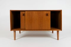 Teak Sliding Doors Cabinet, Made in Denmark, 1960s