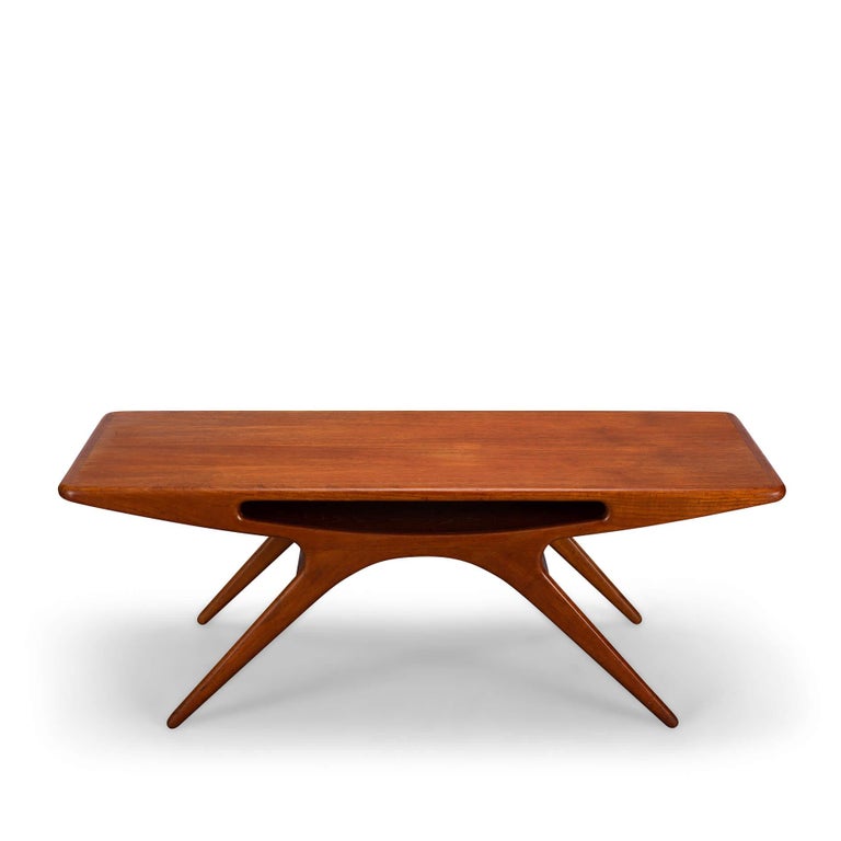 Mid-20th Century Teak 'Smile' Table by Johannes Andersen for CFC Silkeborg, 1950s For Sale