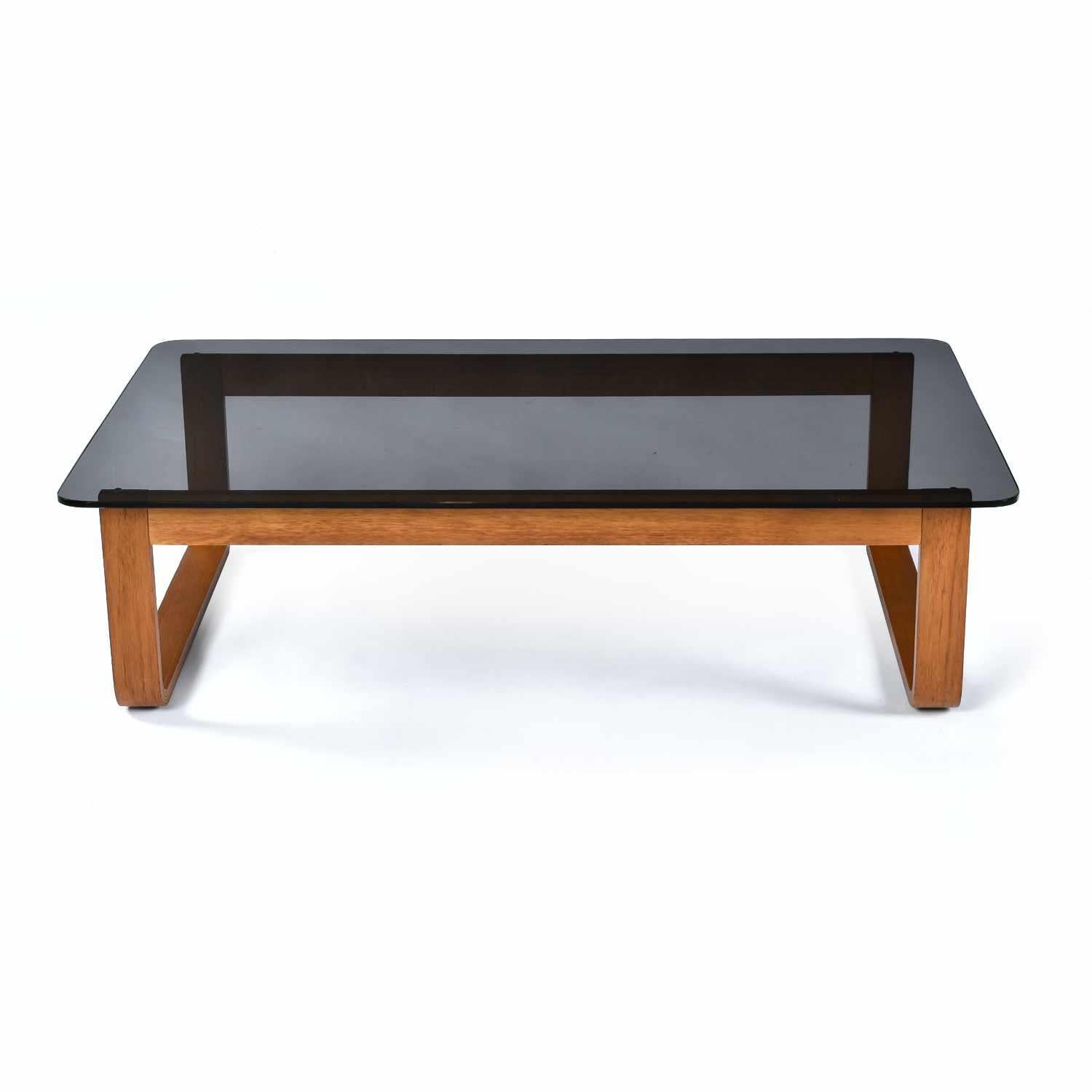 Australian Teak & Smoked Glass 1970s Fred Lowen for Tessa Coffee Table & End Tables Set For Sale