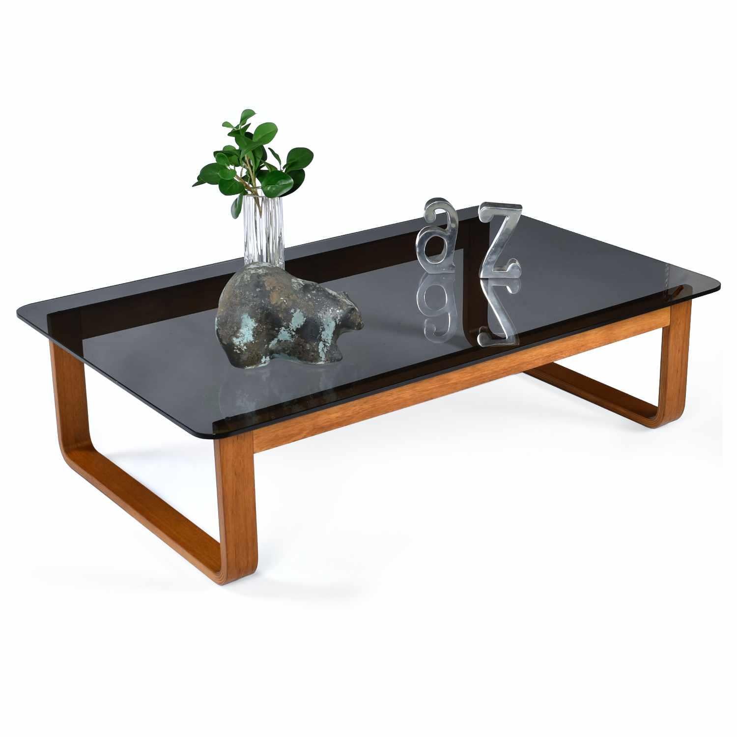 Teak & Smoked Glass 1970s Fred Lowen for Tessa Coffee Table & End Tables Set For Sale 2