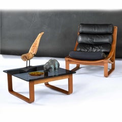 Teak & Smoked Glass 1970s Fred Lowen for Tessa End Table