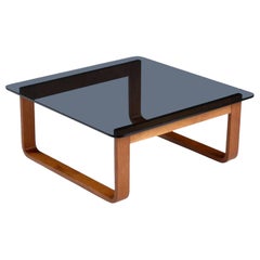 Teak & Smoked Glass 1970s Fred Lowen for Tessa End Table