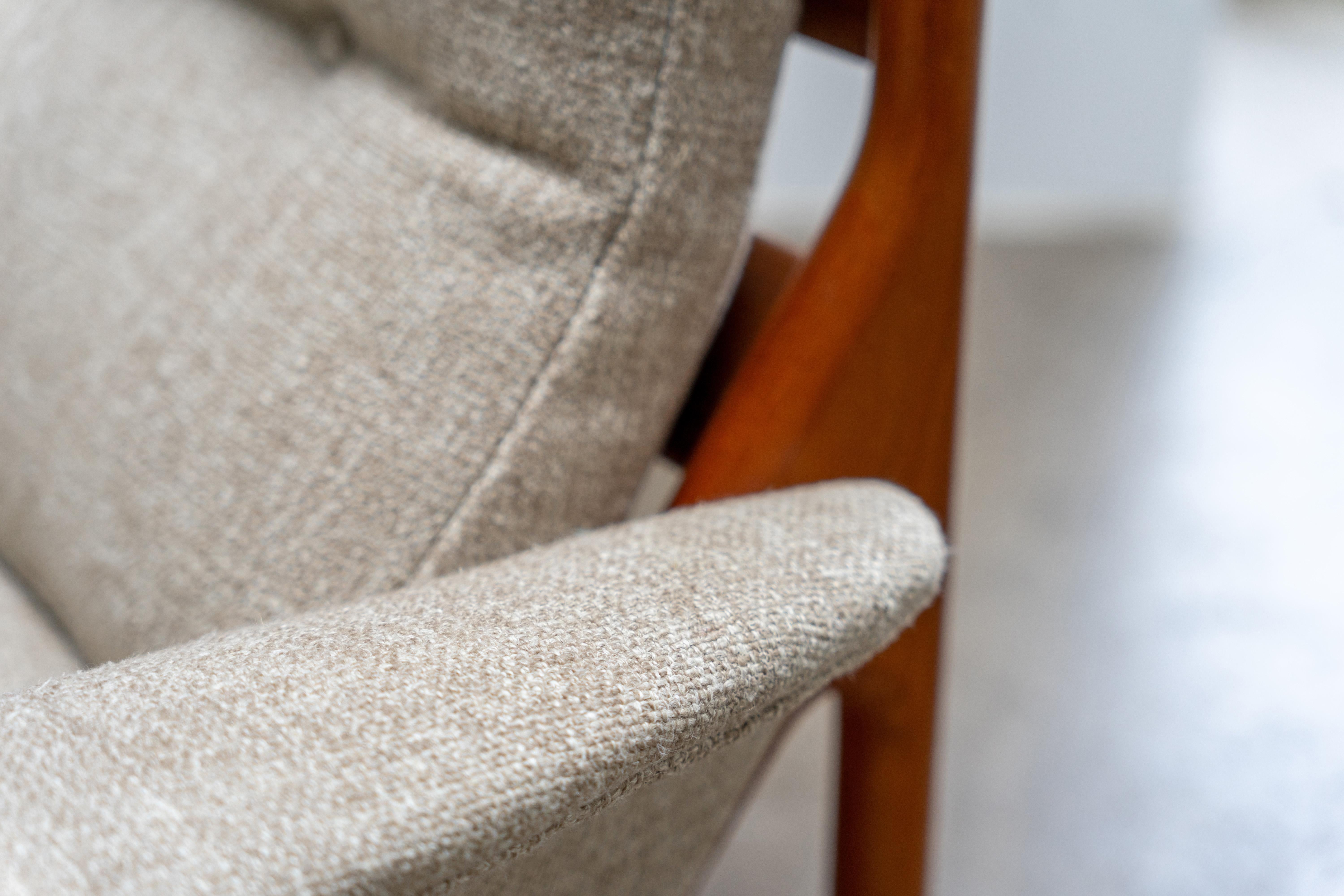Fabric Teak Sofa 