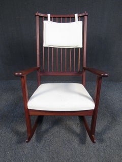 Teak Spindle Back Rocking Chair