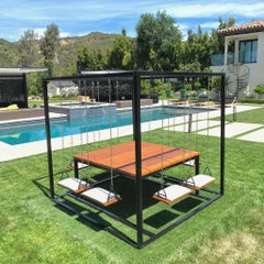 Teak Square 8-Seater Swing Table