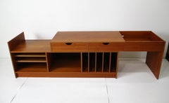 Teak Stereo Record Expandable 2 pc. Entertainment Cabinet Sweden