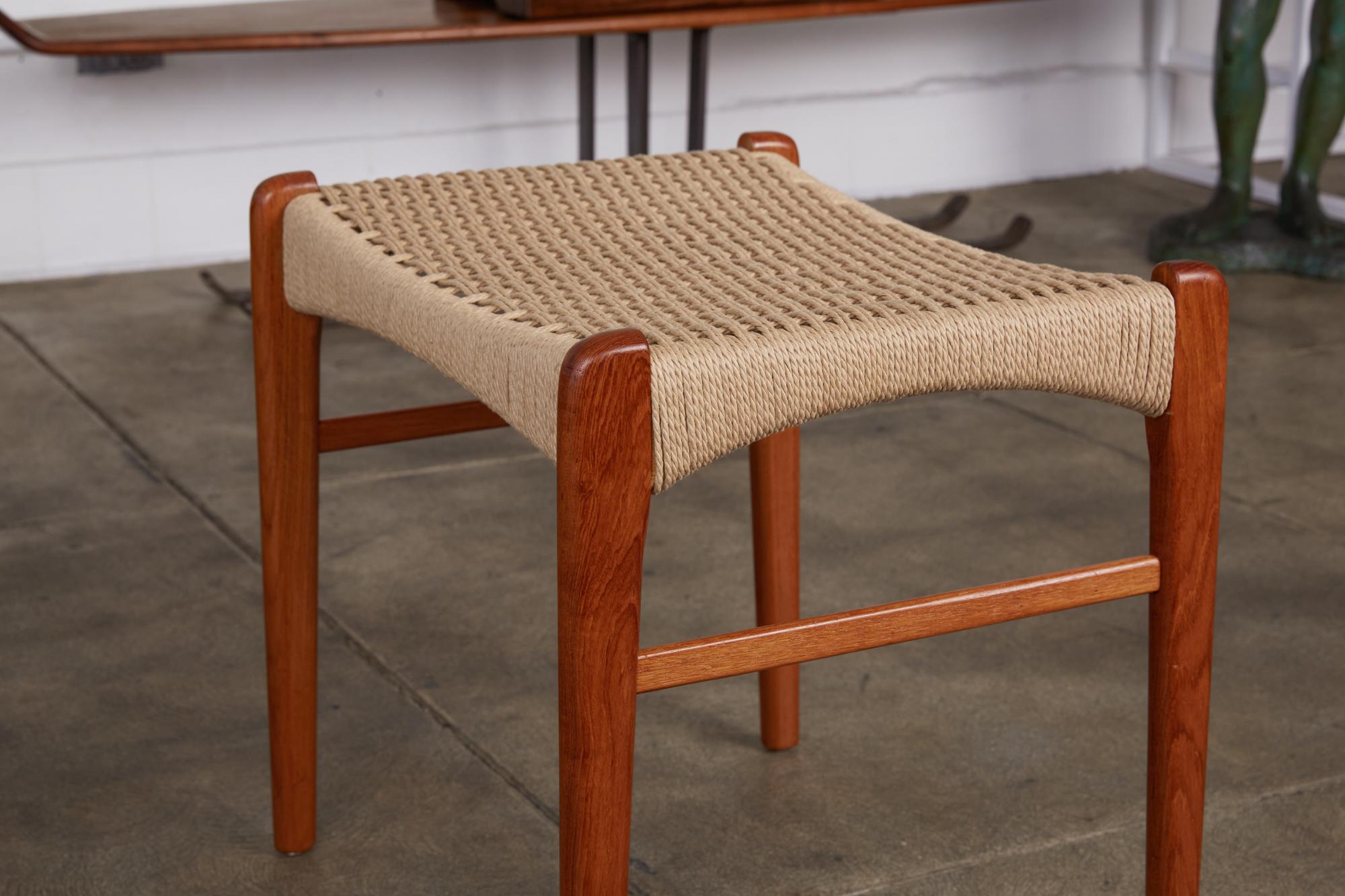 Papercord Teak Stool by Peder Kristensen