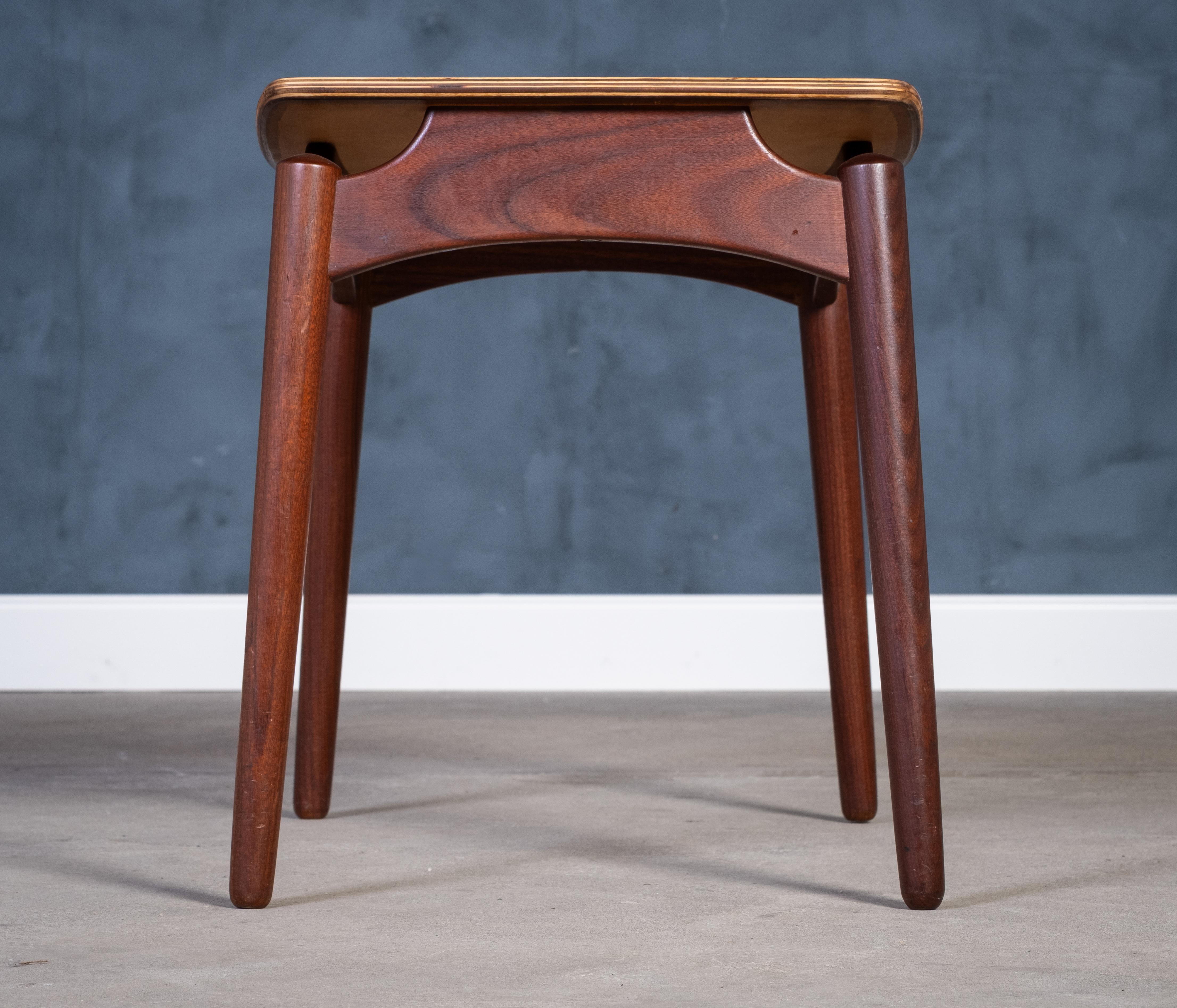 Teak Stool by Sigfred Omann for Ølholm Møbelfabrik, Denmark, 1950s In Excellent Condition For Sale In Nørre Aaby, DK