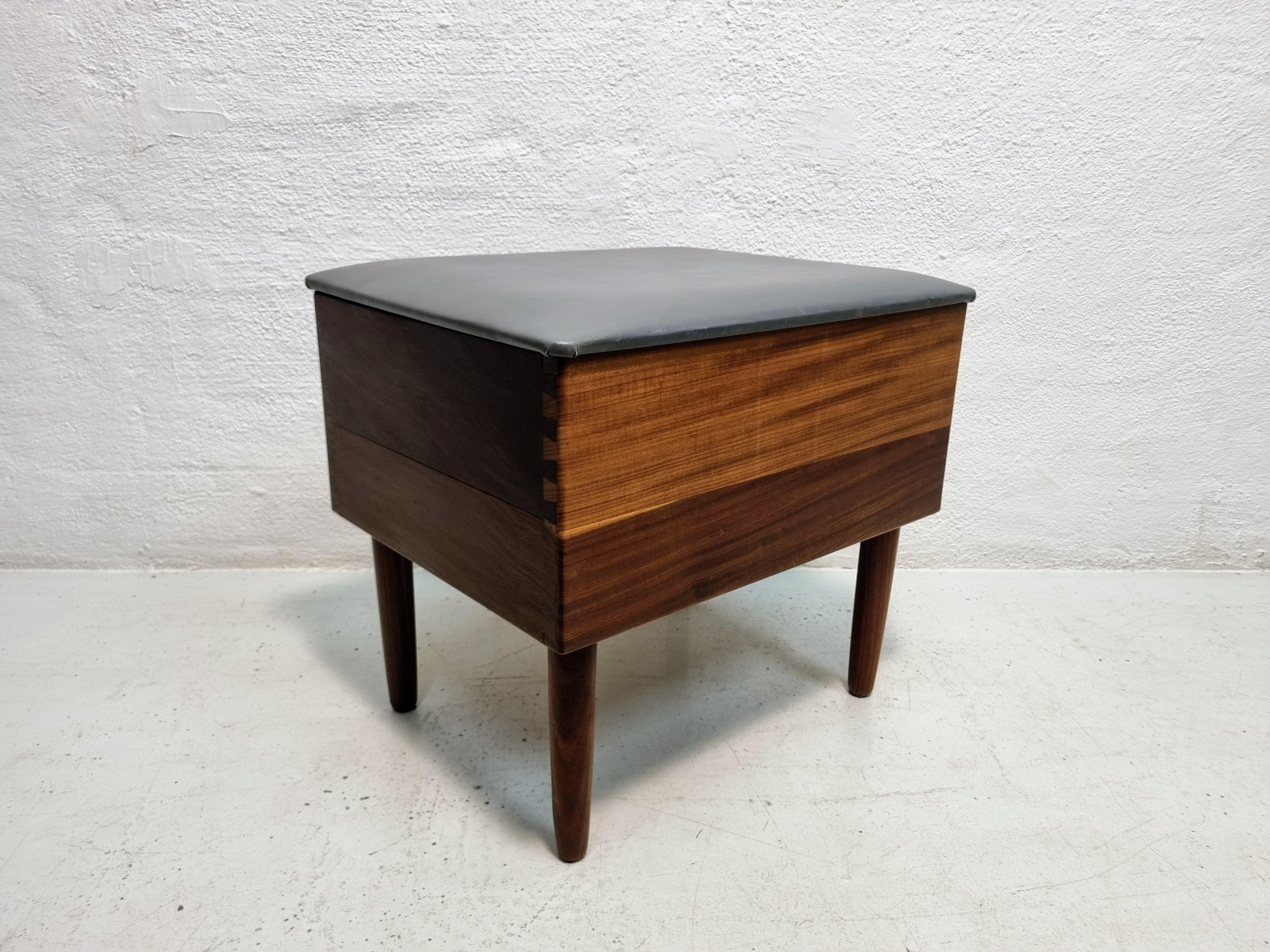 Other Teak stool with storage compartment For Sale
