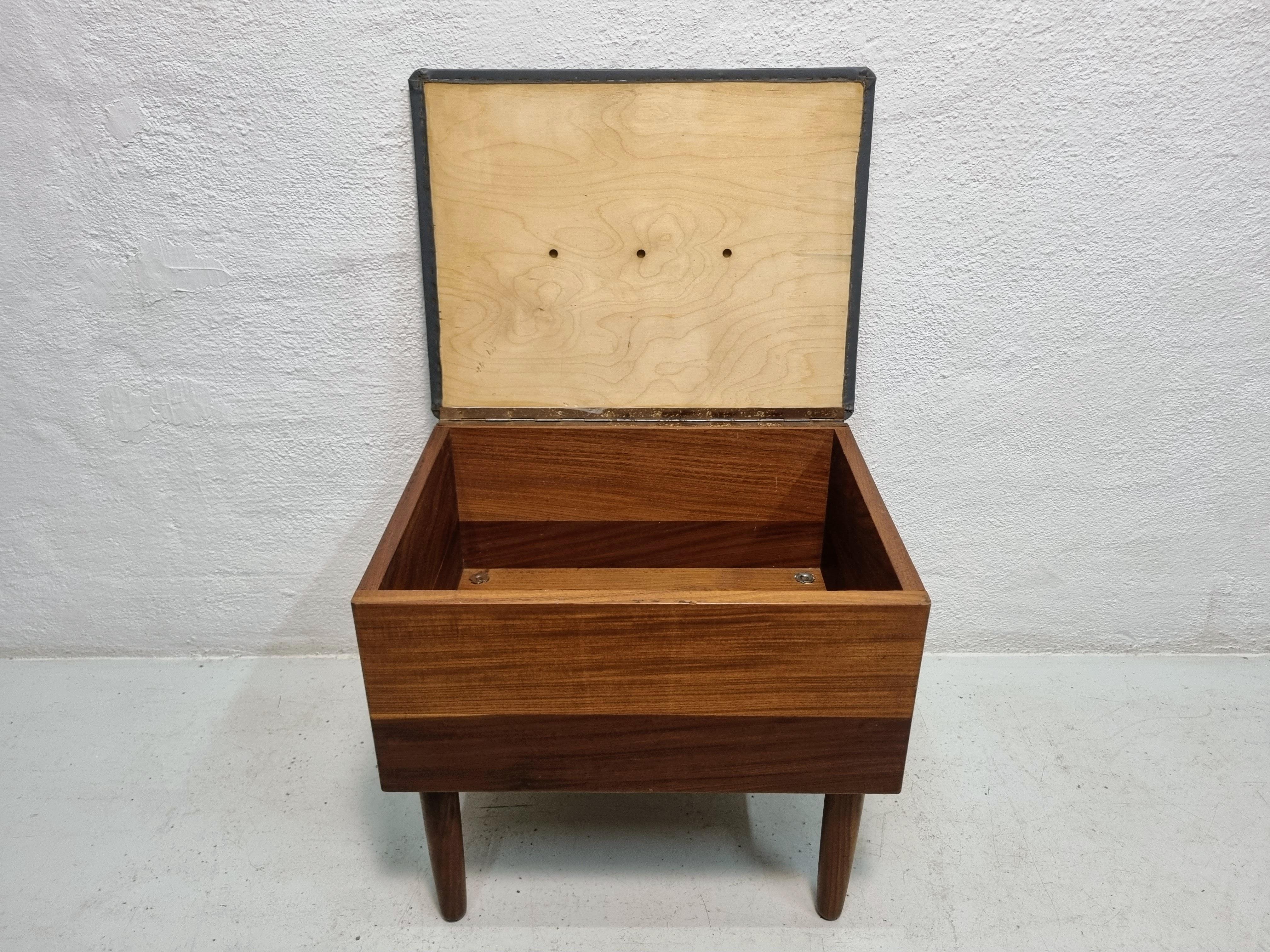 Teak stool with storage compartment For Sale 1