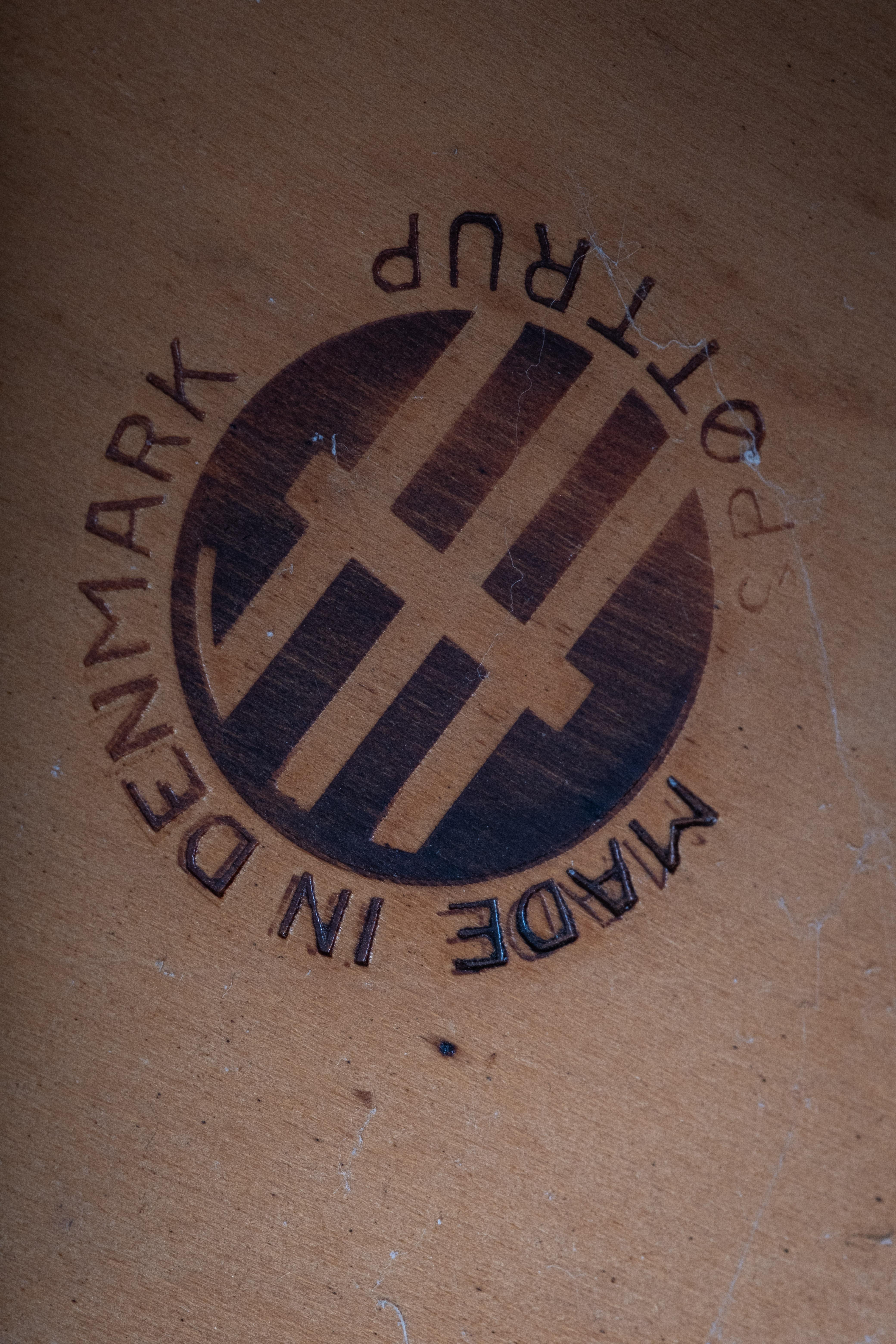 Hocker aus Teakholz mit schwarzer Lederauflage von Spøttrup Møbelfabrik, 1960er Jahre, 2er-Set im Angebot 3